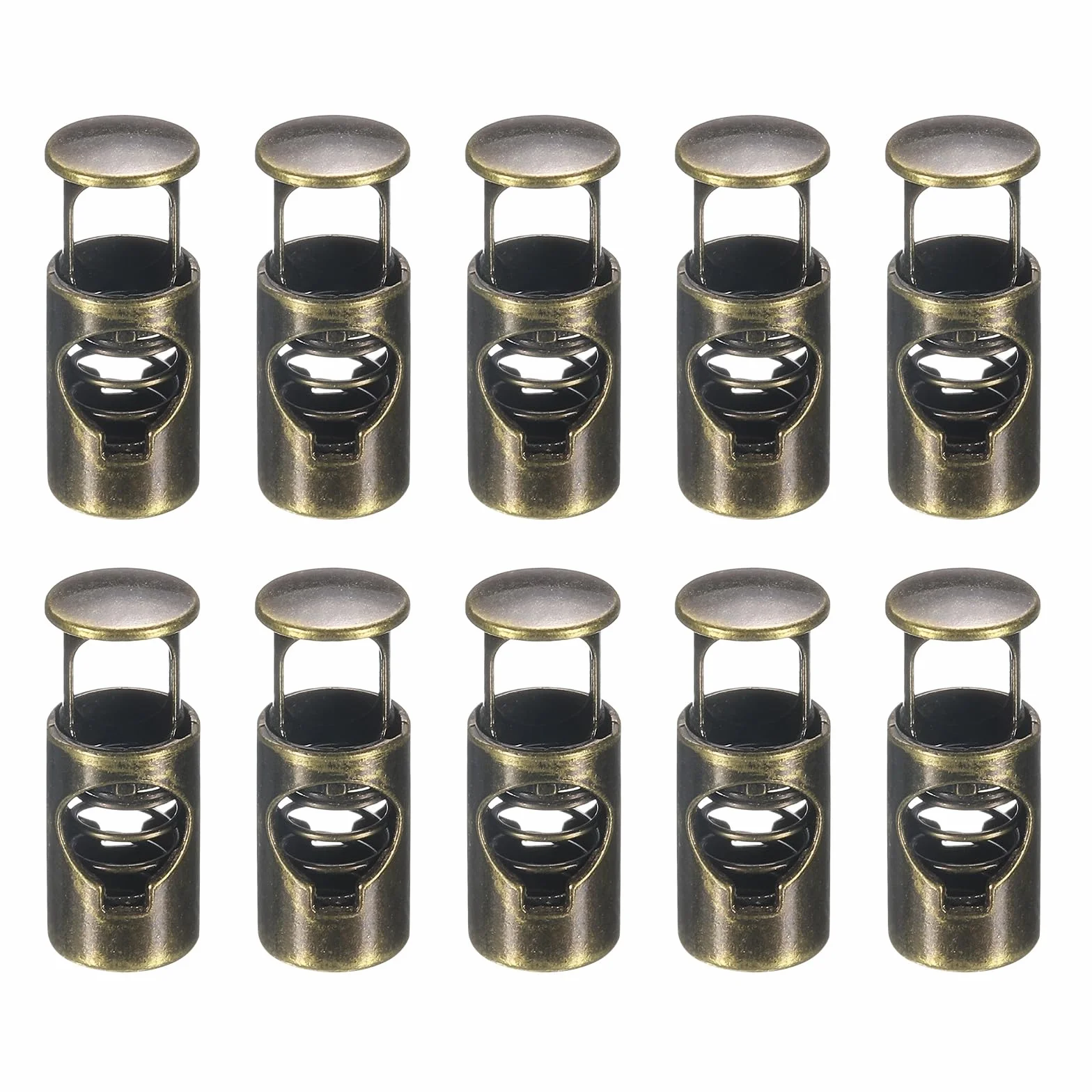 Fermacorde A Foro Singolo 6mm Metallico Per Lacci Paracord Bronzo Diametro 8mm