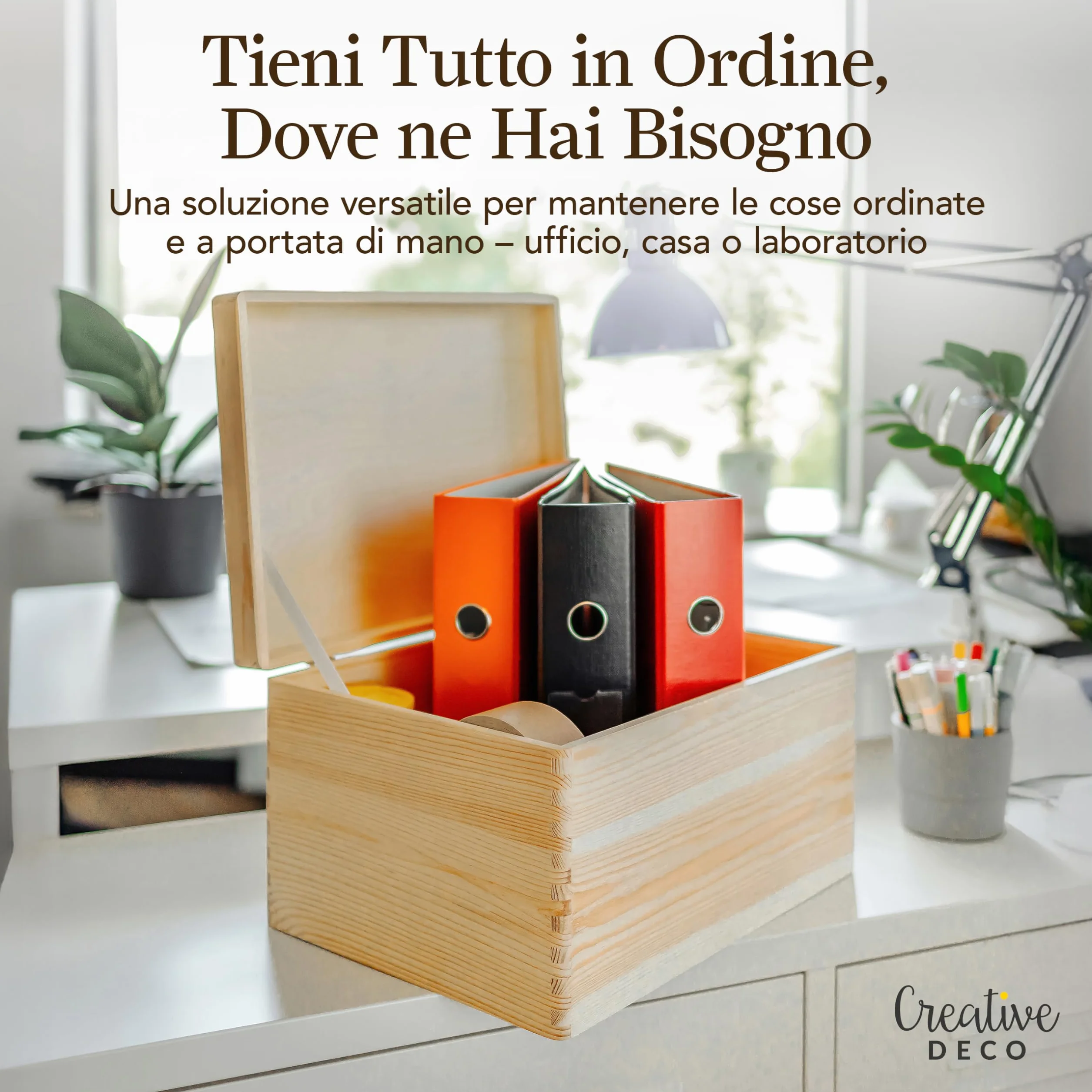 Creative Deco XXL Scatola Legno con Coperchio 40x30x24 cm non Verniciato da Decorare Ruvido