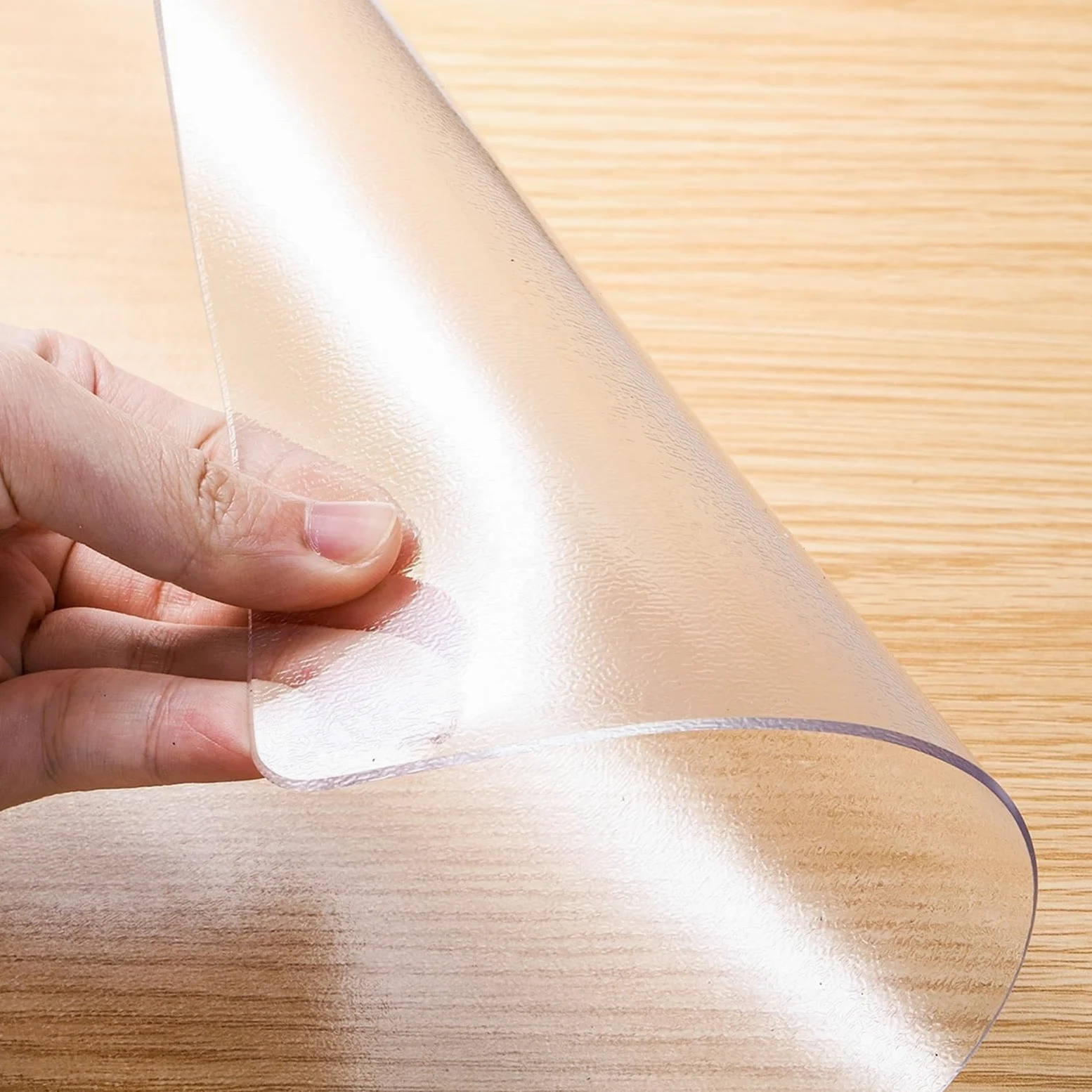 Sottomano da scrivania trasparente satinato, 1,5 mm, in vinile, per ufficio, vanità e comodini, 70 x 110 cm, elegante superficie antiscivolo per uso domestico e ufficio