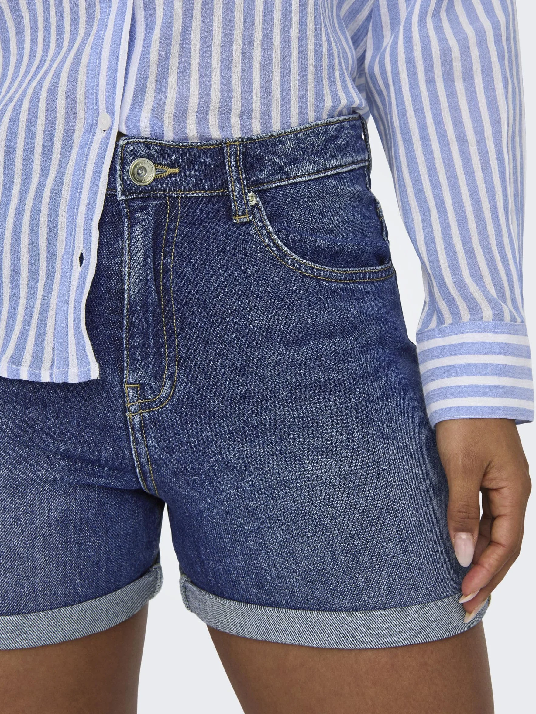 Only - Onljosephinestretch Shorts DNM Azg Noos, Pantaloncini in Jeans con vestibilità Normale e Passanti per Cintura Donna