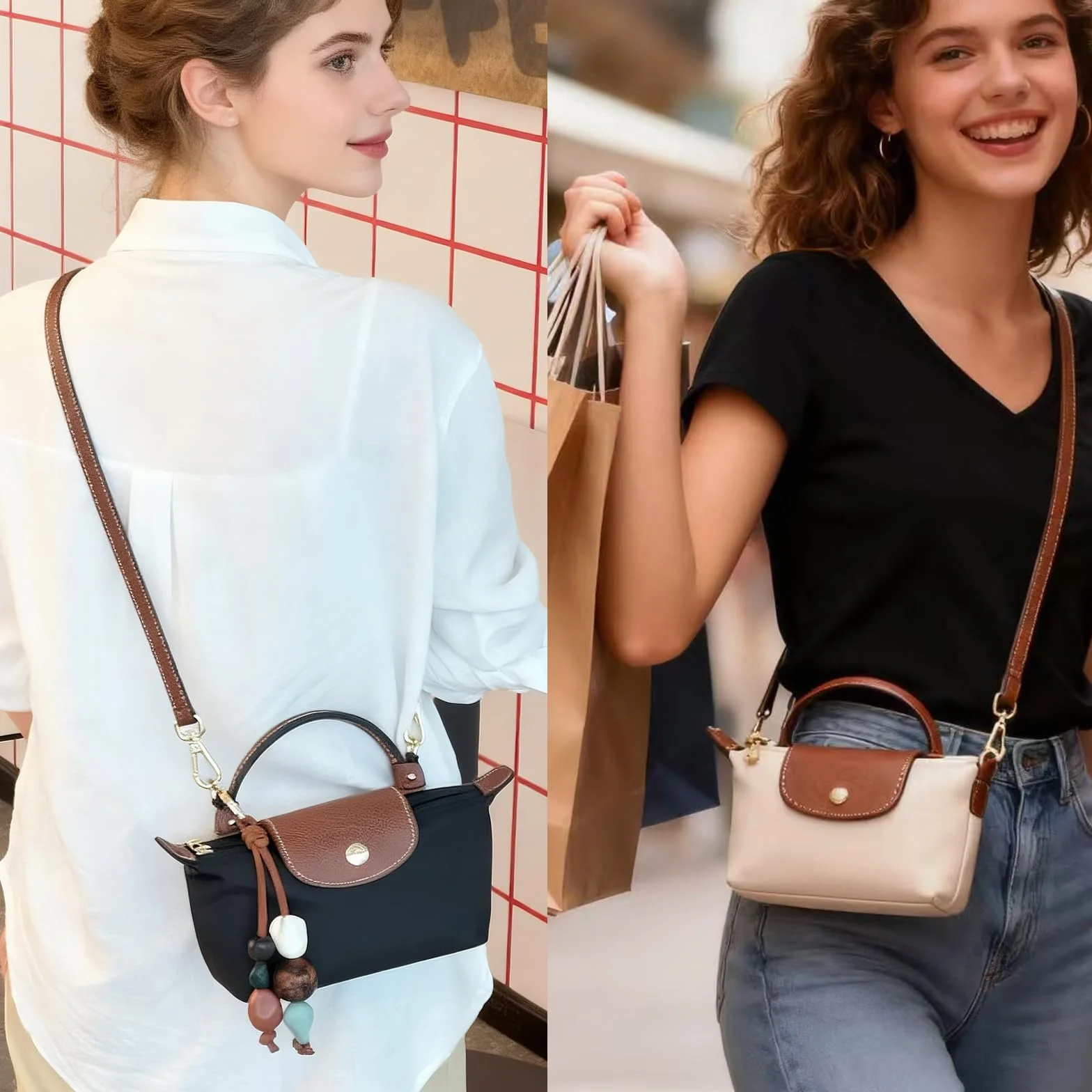 VINATO Tracolla Regolabile per Borsa 94-124 cm Marrone con Fibbia Dorata