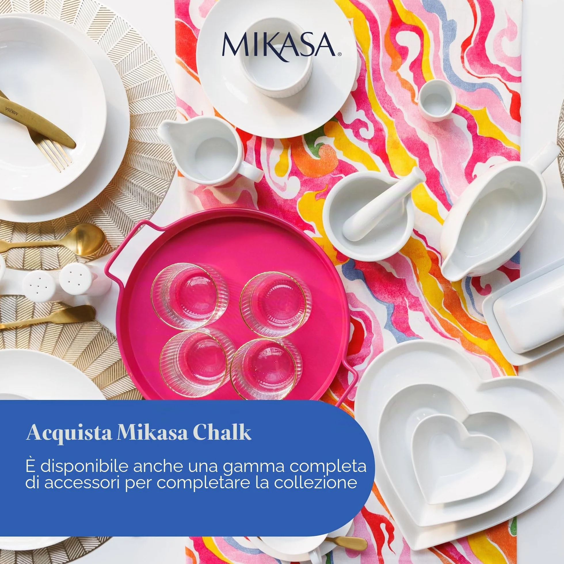 Mikasa Chalk Tazze di porcellana, Set di 4 tazze bianche 380 ml per tè e caffè