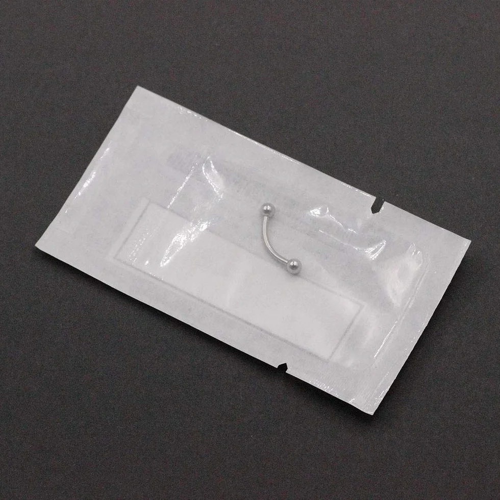 WARRIOR Sterile Piercing Banana Sopracciglia Curved Barbell Tragus Helix Cartilagine Orecchio Acciaio Chirurgico 316L Titanio 16G (1,2mm)