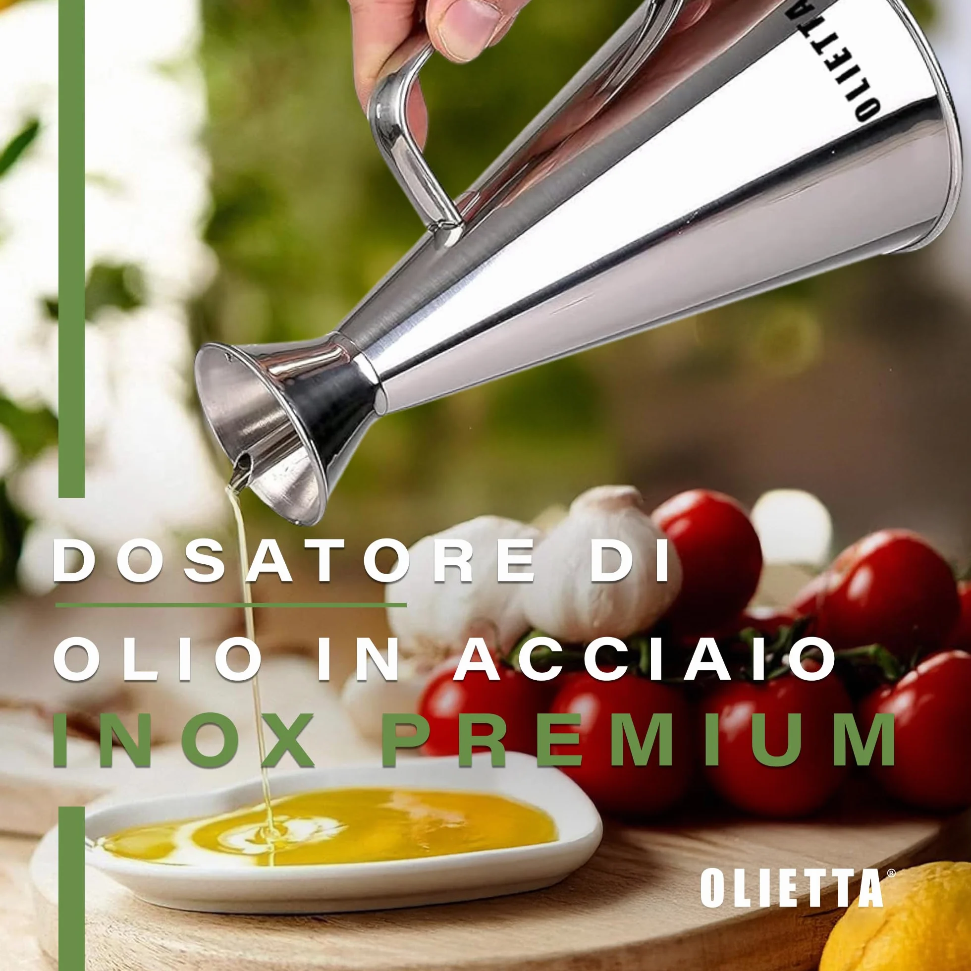 Oliera da Tavola in Acciaio Inossidabile 500ml Salvagoccia per Olio e Aceto