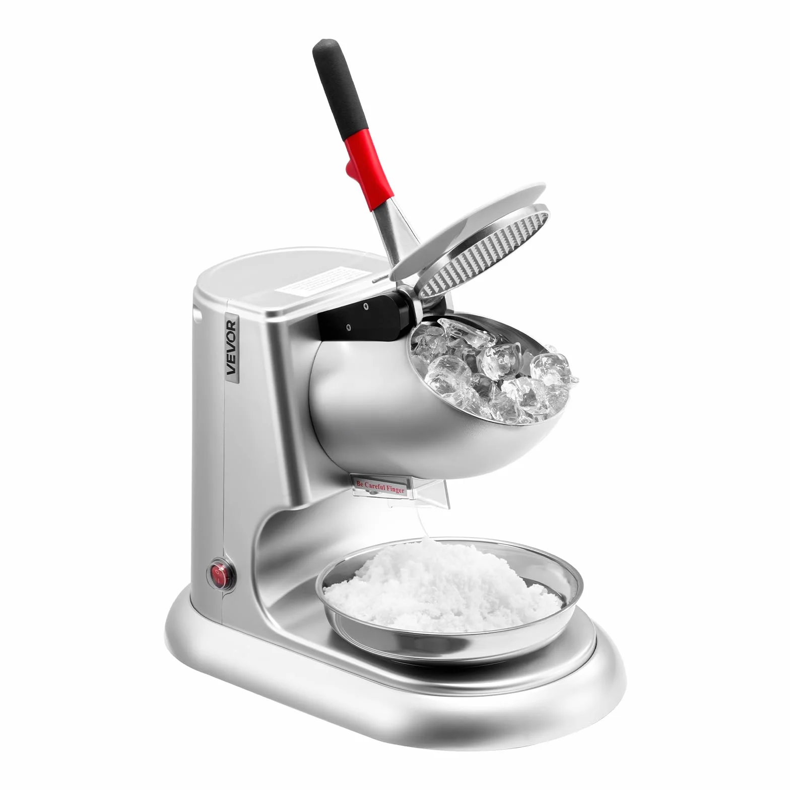 VEVOR Macchina Tritaghiaccio 100 kg/h, Produttore di Granita 4 Lame, Acciaio Inox 300 W 2000 Giri/min Argento