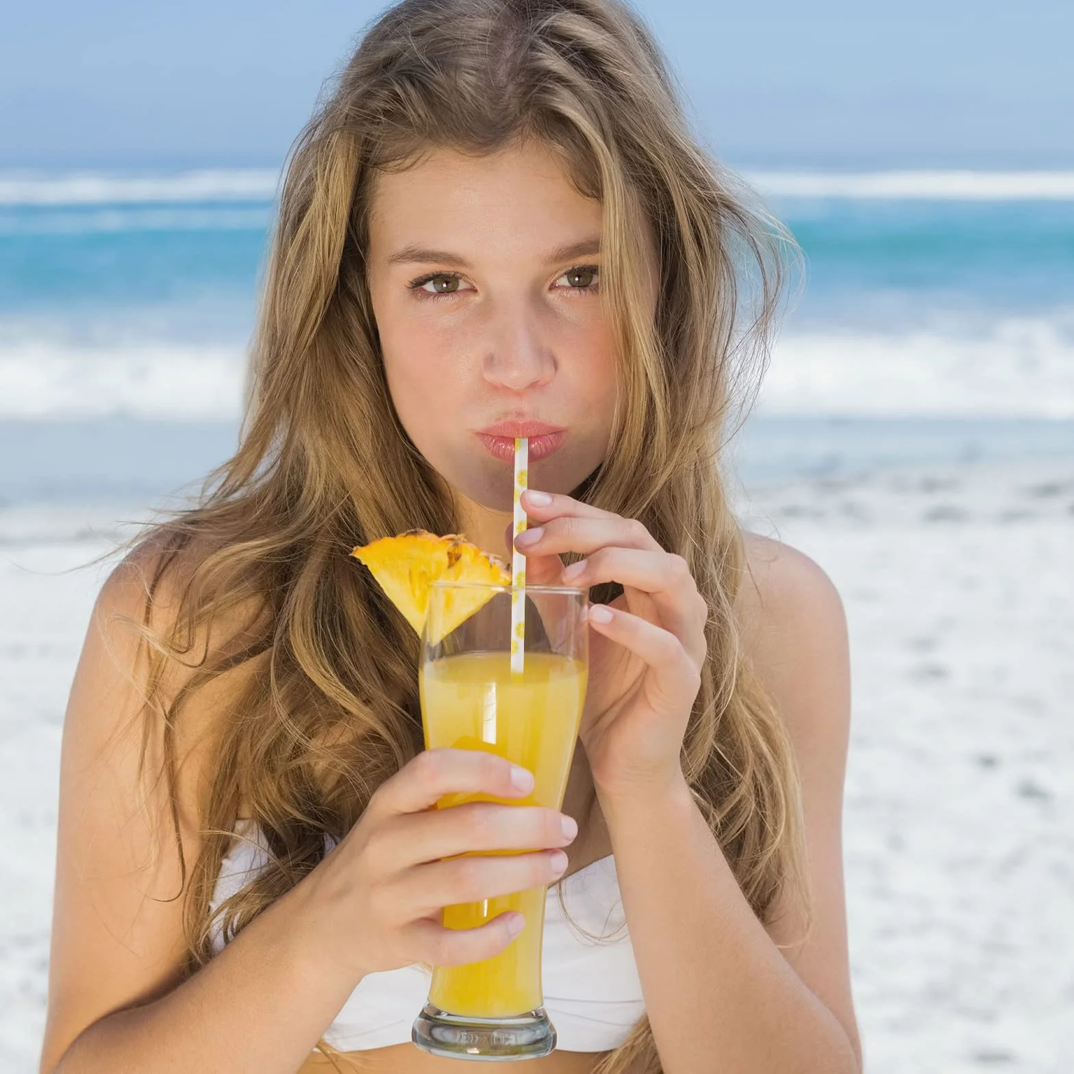 200 cannucce di carta hawaiane biodegradabili, riciclabili, per feste estive, fenicottero, cactus, succo, cocktail, cannucce per compleanno, matrimonio, accessori per feste di aloha