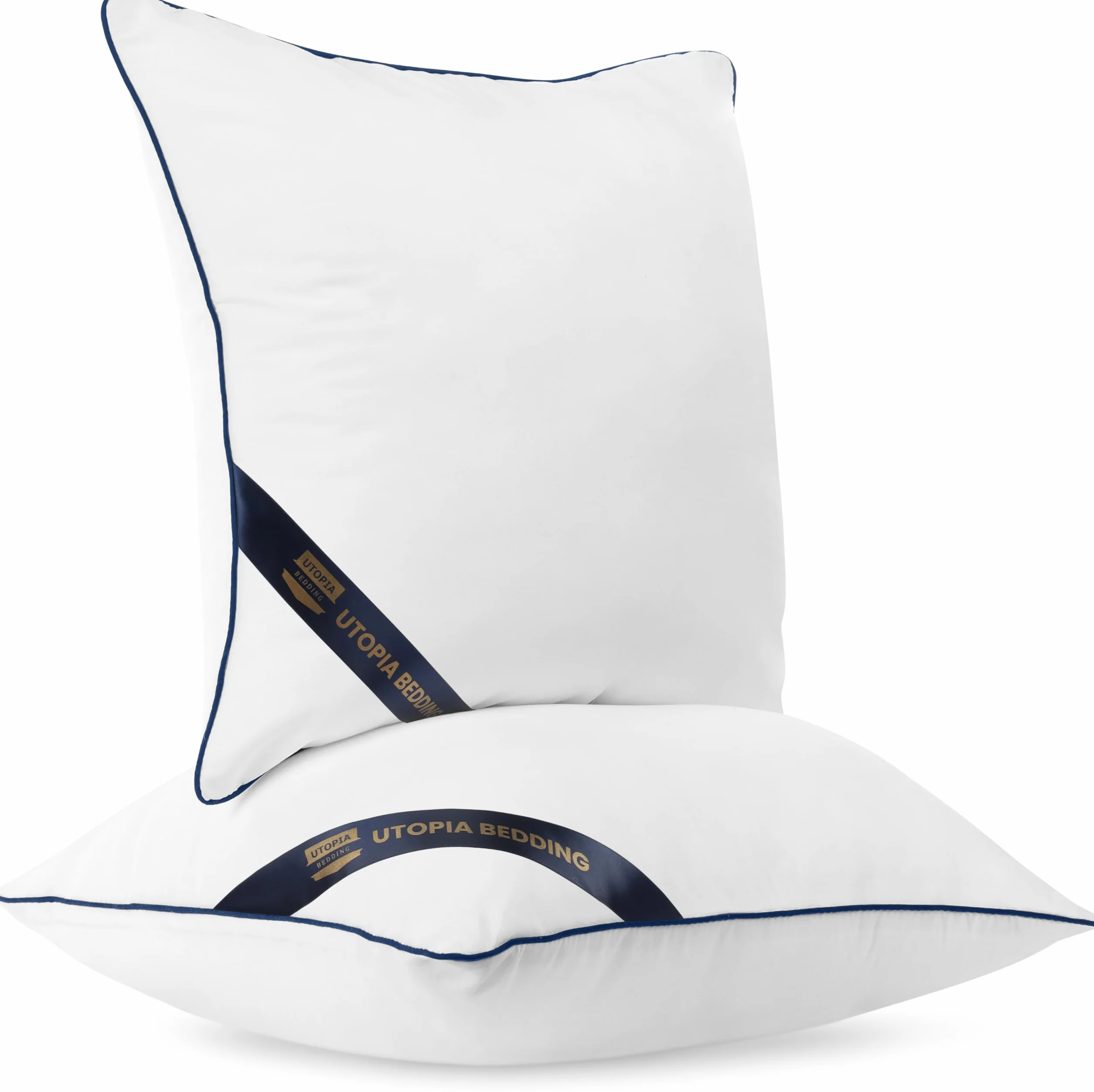 Utopia Bedding Cuscini Decorativi 60x60 cm Bianco, Imbottitura per Letto e Divano, Set da 2