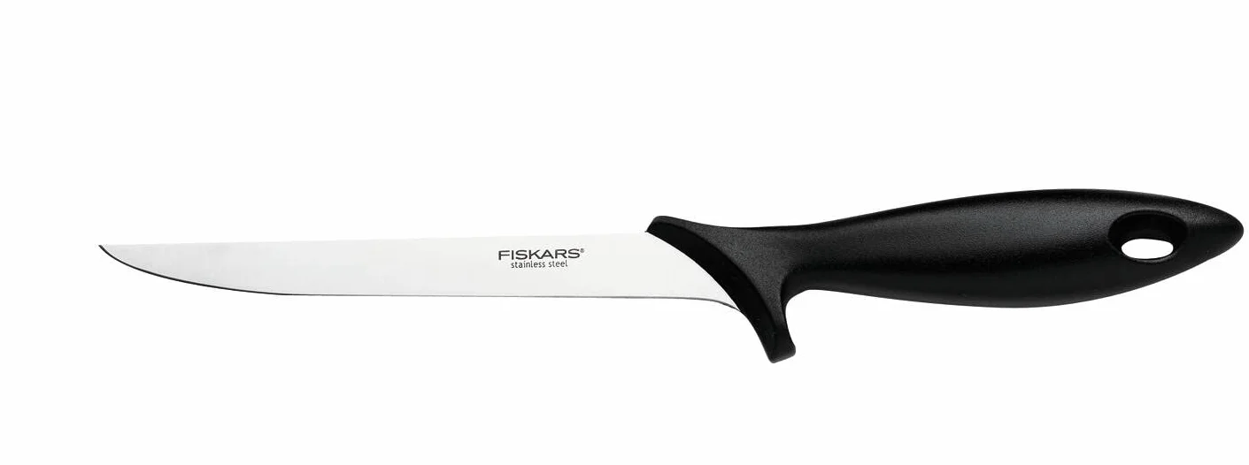 Fiskars Coltello per Sfilettare con Lama Flessibile, Essential, Lunghezza Totale: 30 cm, Acciaio Inox / Plastica PP, Nero, 1065567