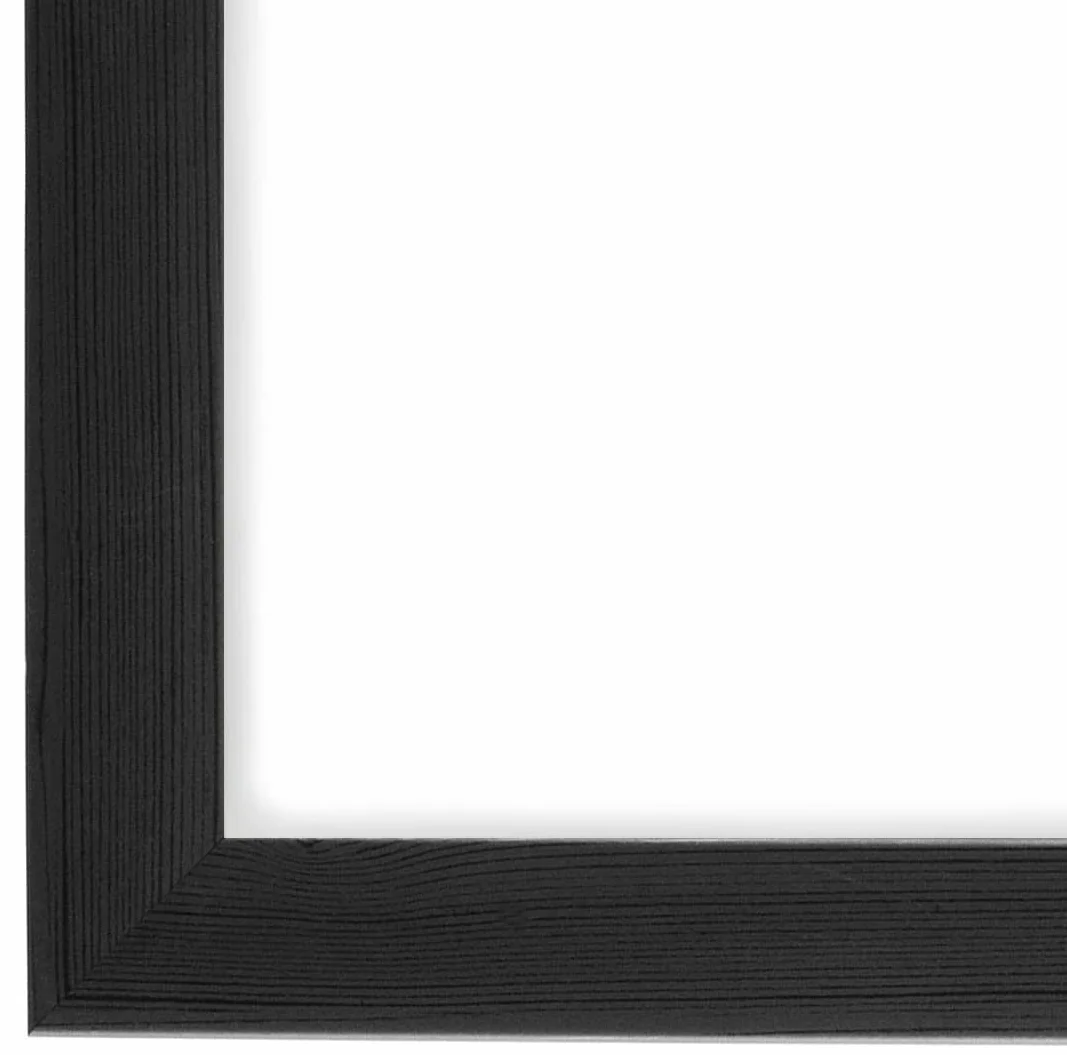 FRAMO Cornice portafoto in legno, 59 x 66 cm, in legno di pino nero, dimensioni a scelta, con vetro acrilico antiriflesso, cornice per puzzle, foto, poster