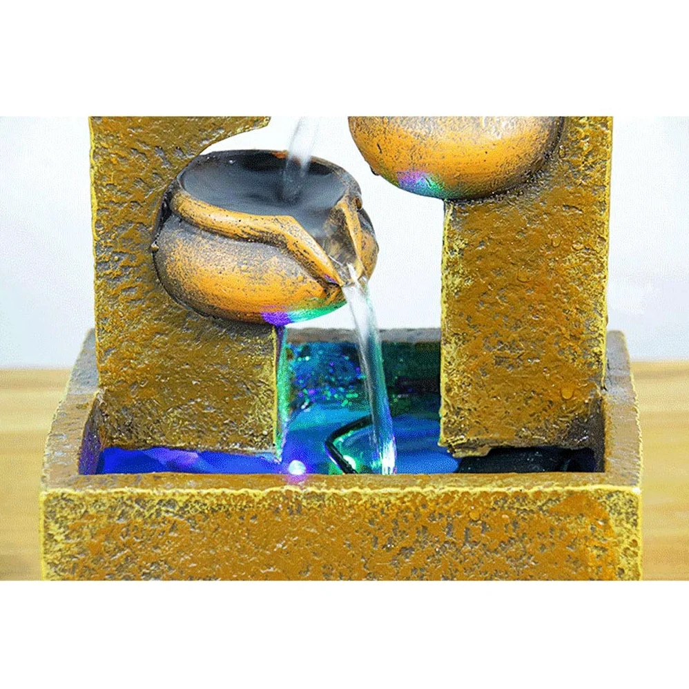 Fontana da interno rilassante Indoor e Outdoor decorativo Fontana Relax Desktop e fontana da tavolo con pompa ad acqua for la casa Ufficio giardino terrazza, 9.8" Altezza Cascata Tavolo Decorazione