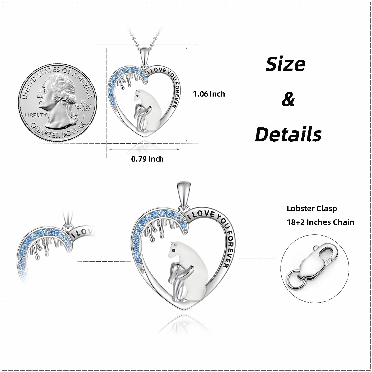 Collana Argento Sterling 925 Ciondolo Animale Carino Regali Per Donne