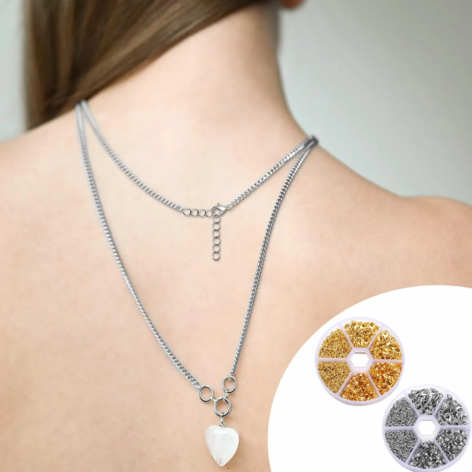 Bikasun 1140 Pezzi Chiusure per Braccialetti, Kit Fermagli per Gioielli