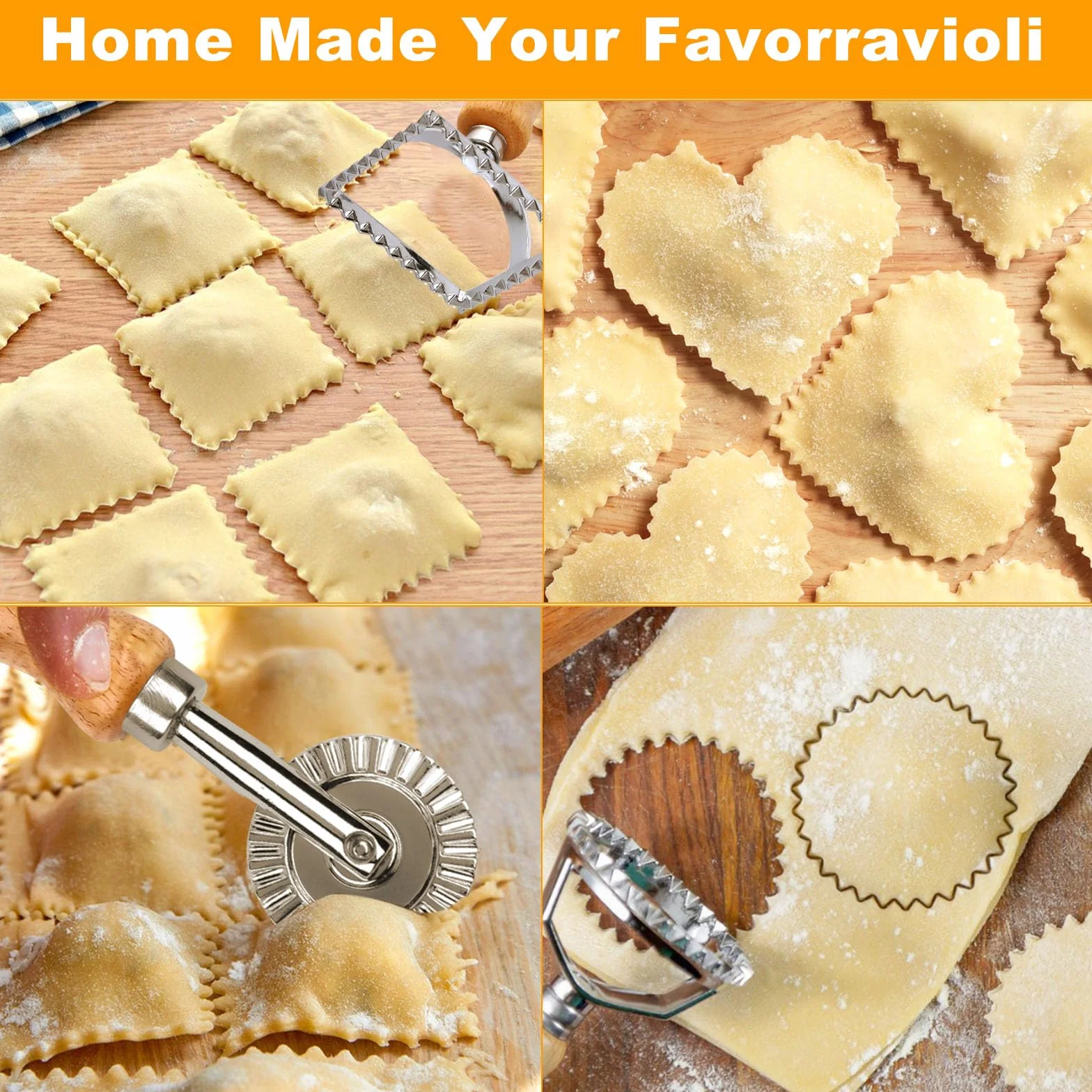 Stampo per Ravioli 5 Pezzi Taglia Ravioli e Taglierina per Pasta Biscotti