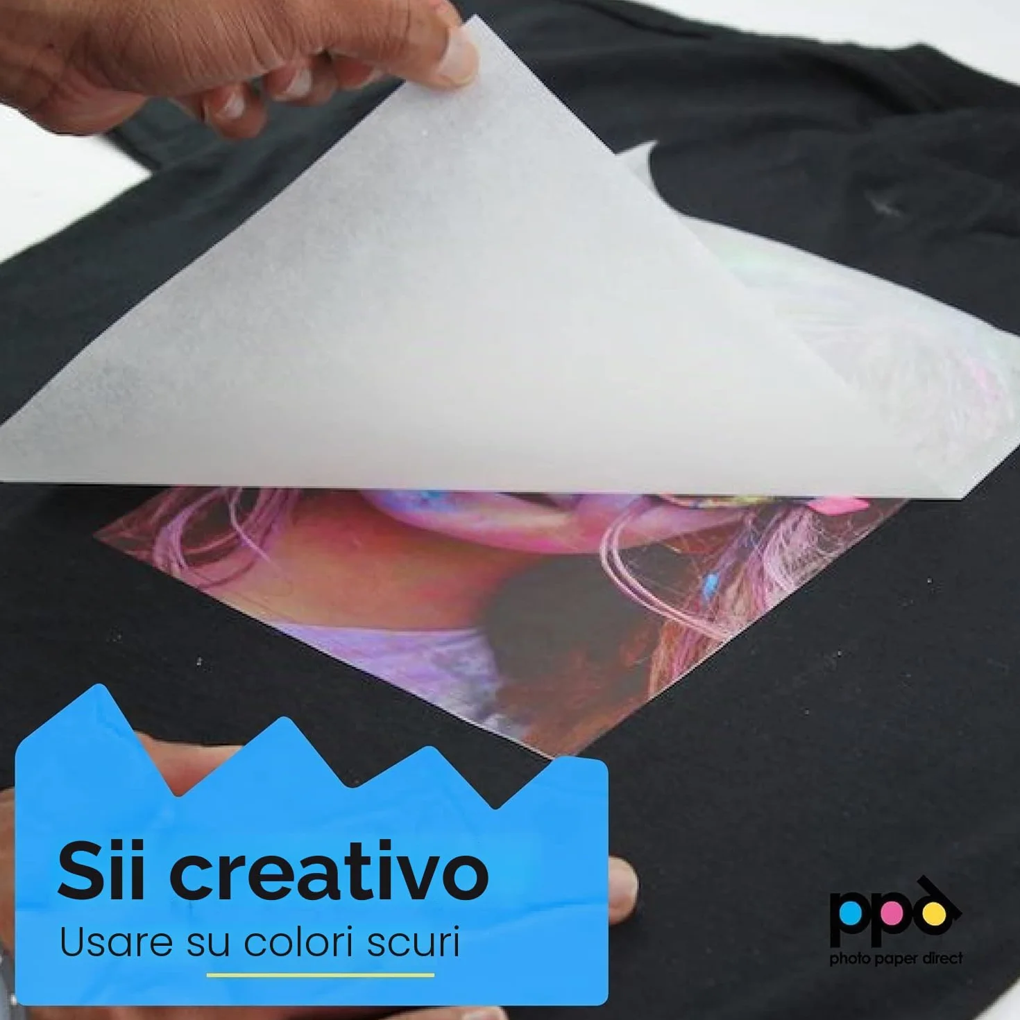 PPD A4 10 Fogli Di Carta Trasferibile Termoadesiva Professionale Inkjet - Tessuti Scuri - PPD-4-10