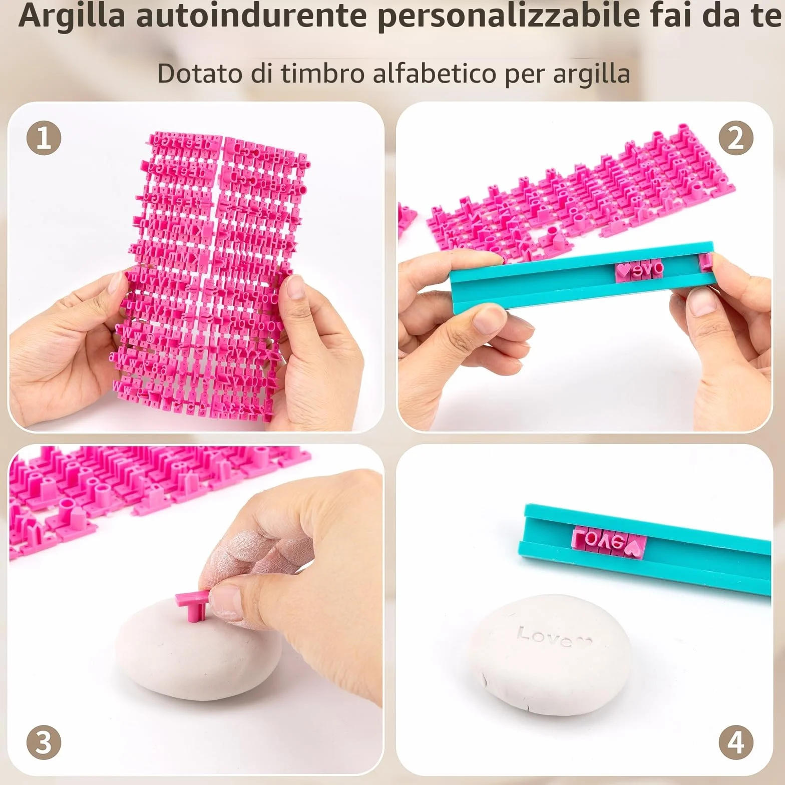 JelyArt Ceramica Fai da te Kit Argilla Senza Cottura Creativo Adulti Include Argilla Strumenti Sculpting Vernice Timbri Alfabetici Guida