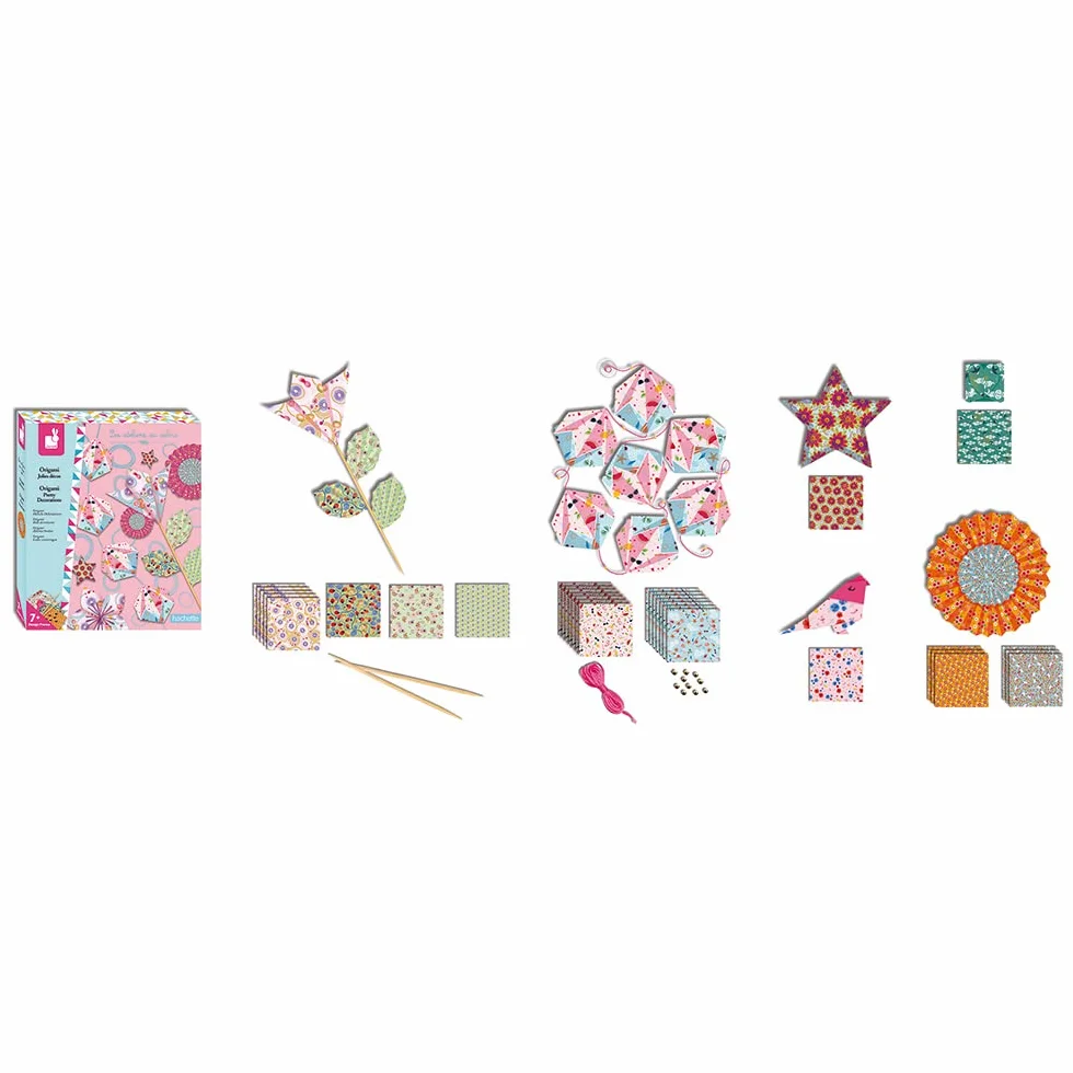 Janod J07887 Origami Decoracje Kreatywne Zestaw dla Dzieci od 10 lat Multikolor