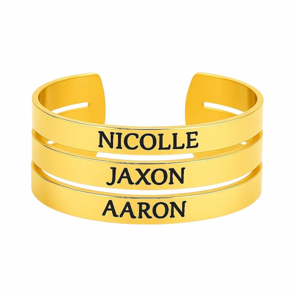Anello Personalizzato a 3 Fasce in Acciaio Inossidabile con Incisione Gratuita Gioiello Unisex
