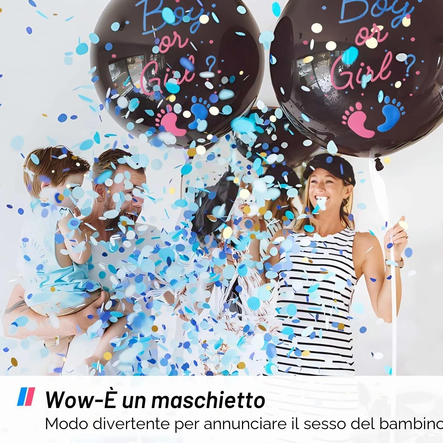 2pcs Palloncino Baby Shower Boy or Girl, 36 Pollici Palloncini Gender Reveal Grandi Palloncini in Lattice con Nastro di Coriandoli Rosa Blu per Baby Shower Decorazioni Gender Reveal Ideas
