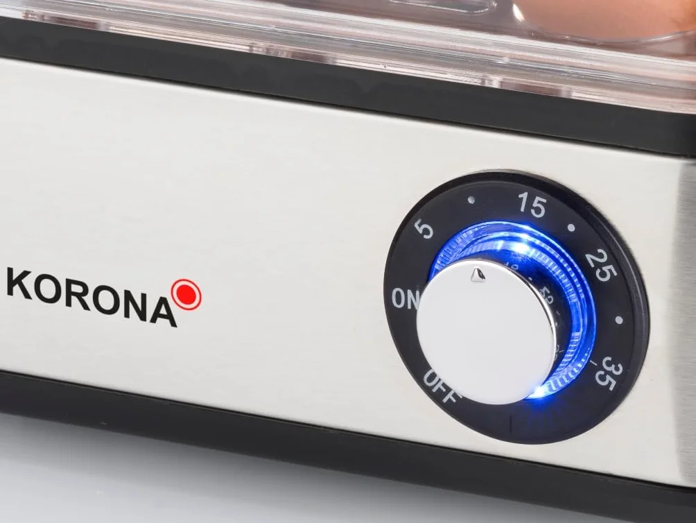 Korona 25303 Mini piroscafo e cuociuova in acciaio inox | Piccolo smorzatore per verdure | Fornello professionale per fino a 16 uova
