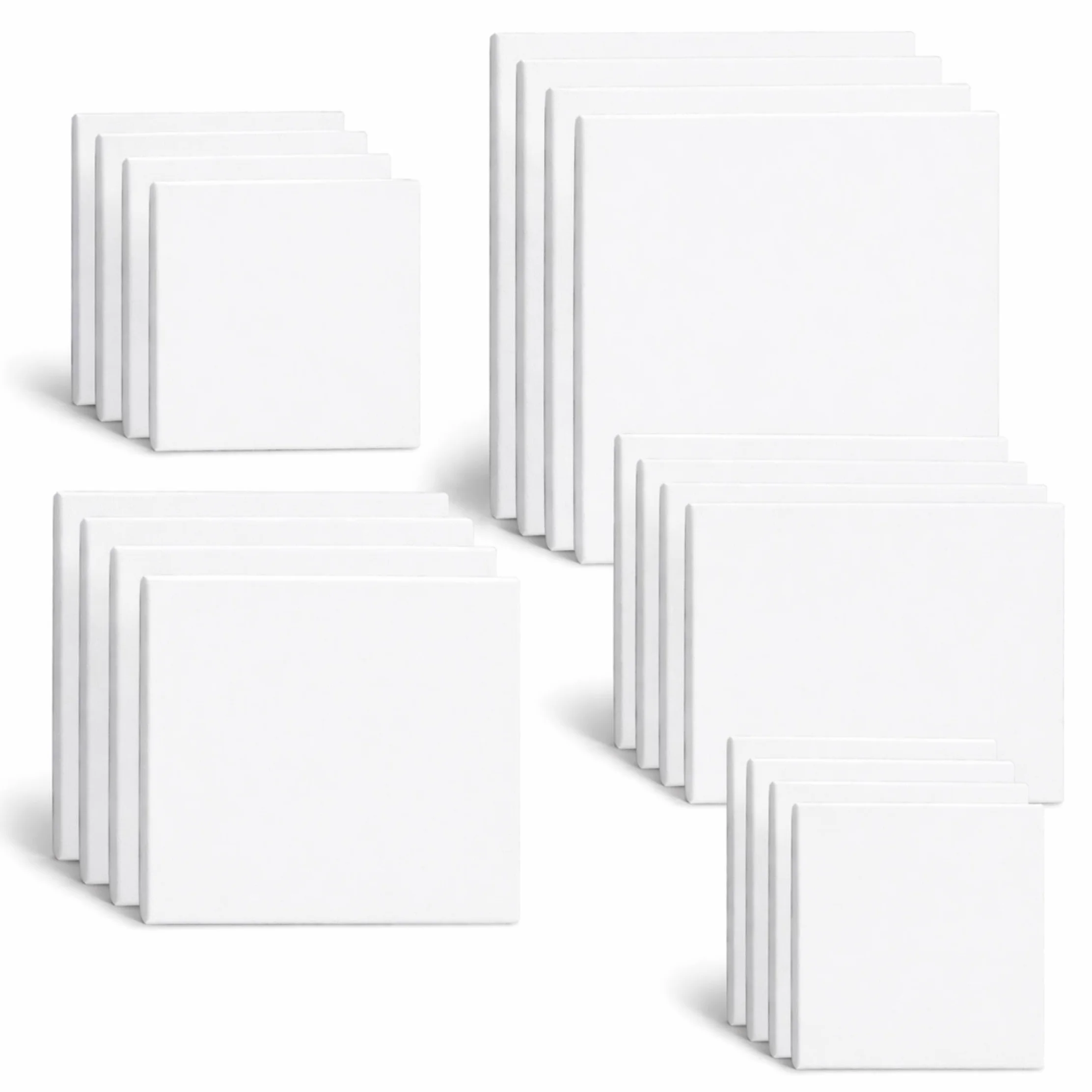 Artme Pannelli in Tela 20pz - 15x20,20x20,30x30,24x30,30x40cm Formati Assortiti Bianca per Pittura - 3mm 280GSM/ 100% cotone/Triplo con innesto/Senza acidi/Grana media /- Acrilico/Olio