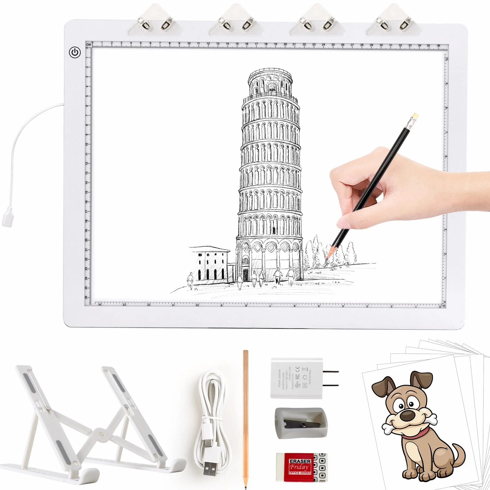 TOHETO A3 Lavagna Luminosa LED Tracing Light Pad 8000 Lux per Disegno e Tracciamento