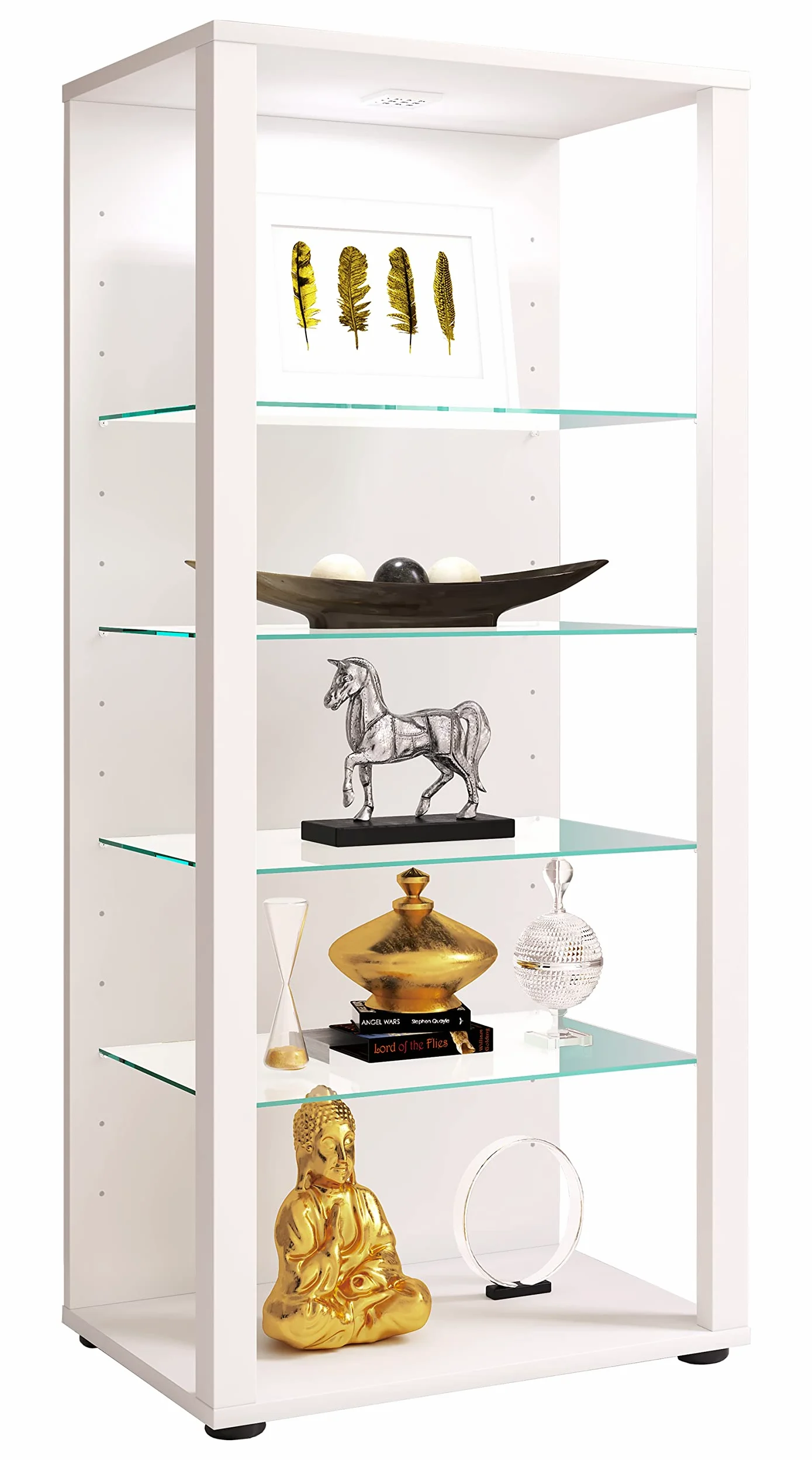 VCM Vetrina in vetro in piedi | vetrina con vetro di sicurezza ESG | Dimensioni ca. 115 x 52 x 35 cm (altezza x larghezza x profondità) | Moderno e salvaspazio | Armadio vetrina – Glasol LLL