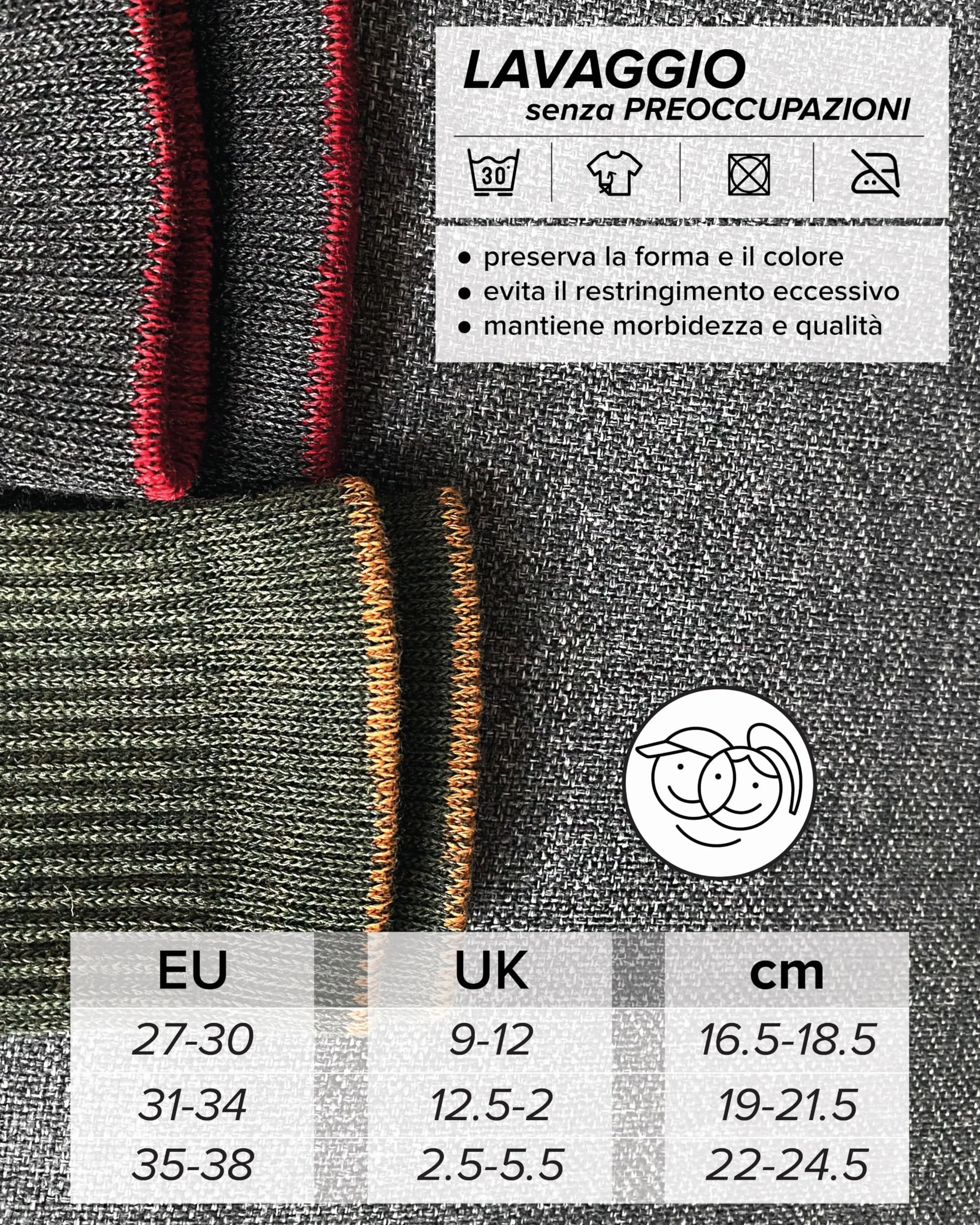 vitsocks Calzini Trekking Inverno LANA MERINO Antivescica Ragazzi, Ammortizzati Morbidi