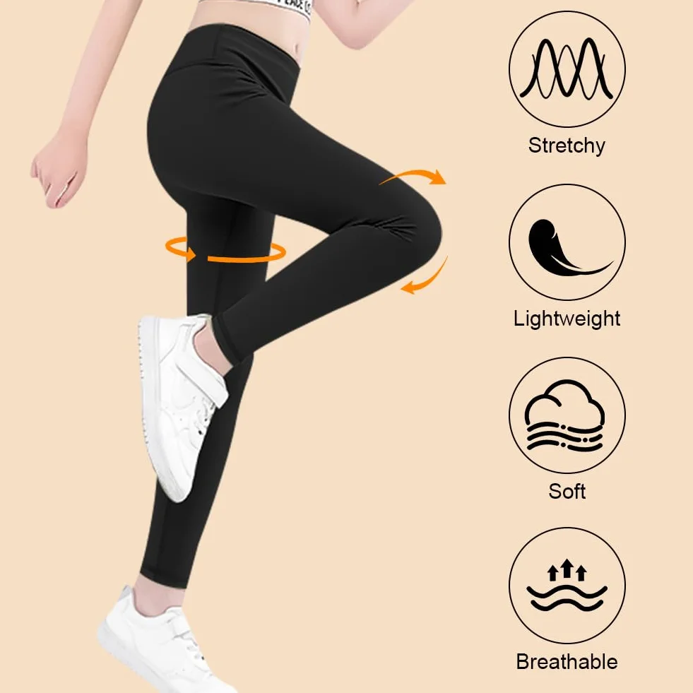 HOTUT Leggings per Bambina, Pantaloni Morbidi e Comodi per Bambini, Sportivo Lunghi Leggins Pantaloni Bambina, Leggings da Ballo per Ragazze Sportivo per Bambini Allenamento Casual