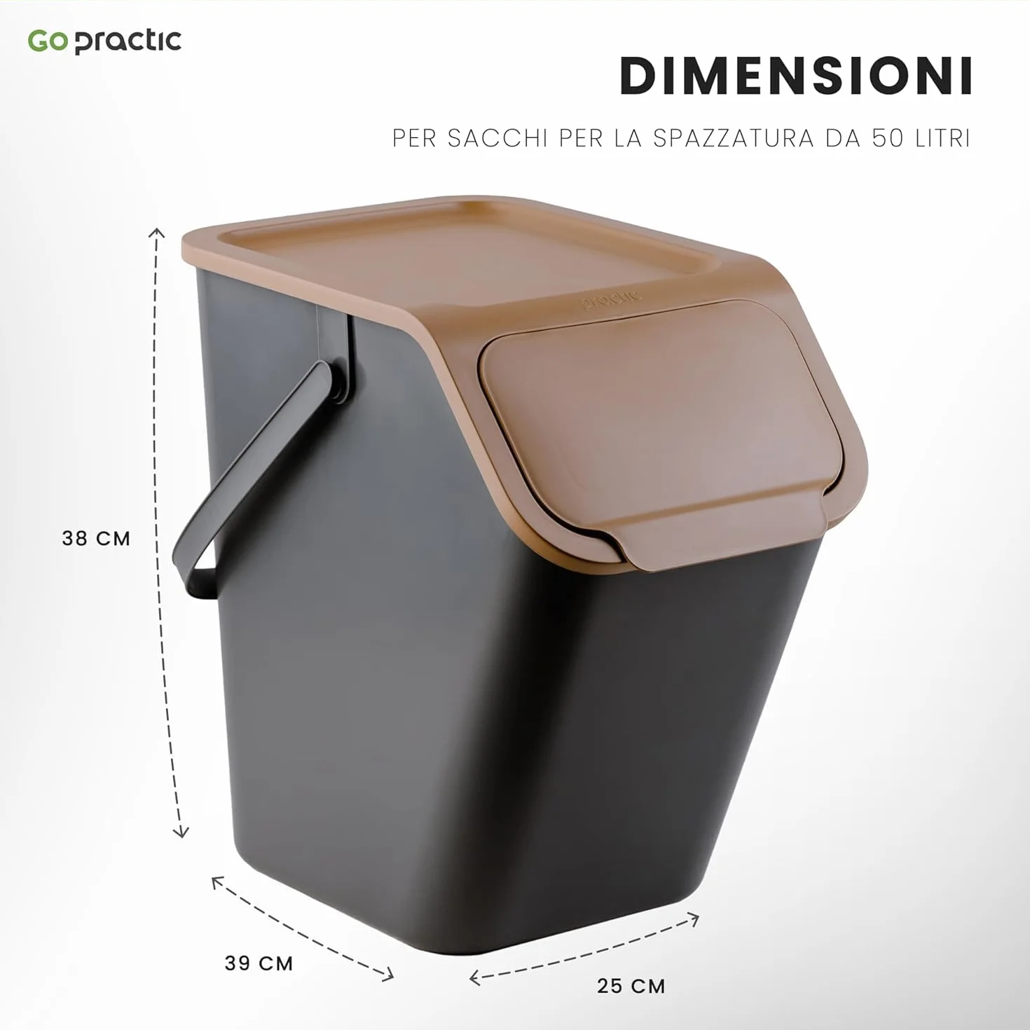 Pattumiera da Cucina, Raccolta Differenziata Cucina, Set da 4 pezzi: 3x 25L + 1x 4,5L, Secchiello Domestico,Cestino Per Rifiuti, Secchio per Immondizia, Casa Contenitori