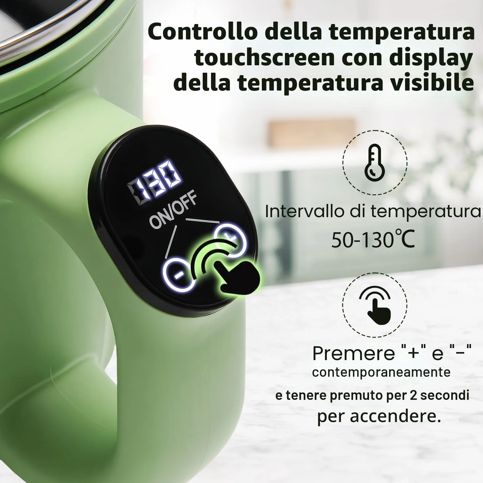 Bienslys Pentola sciogli cera elettrica 1,5 L touchscreen digitale antiaderente controllo temperatura