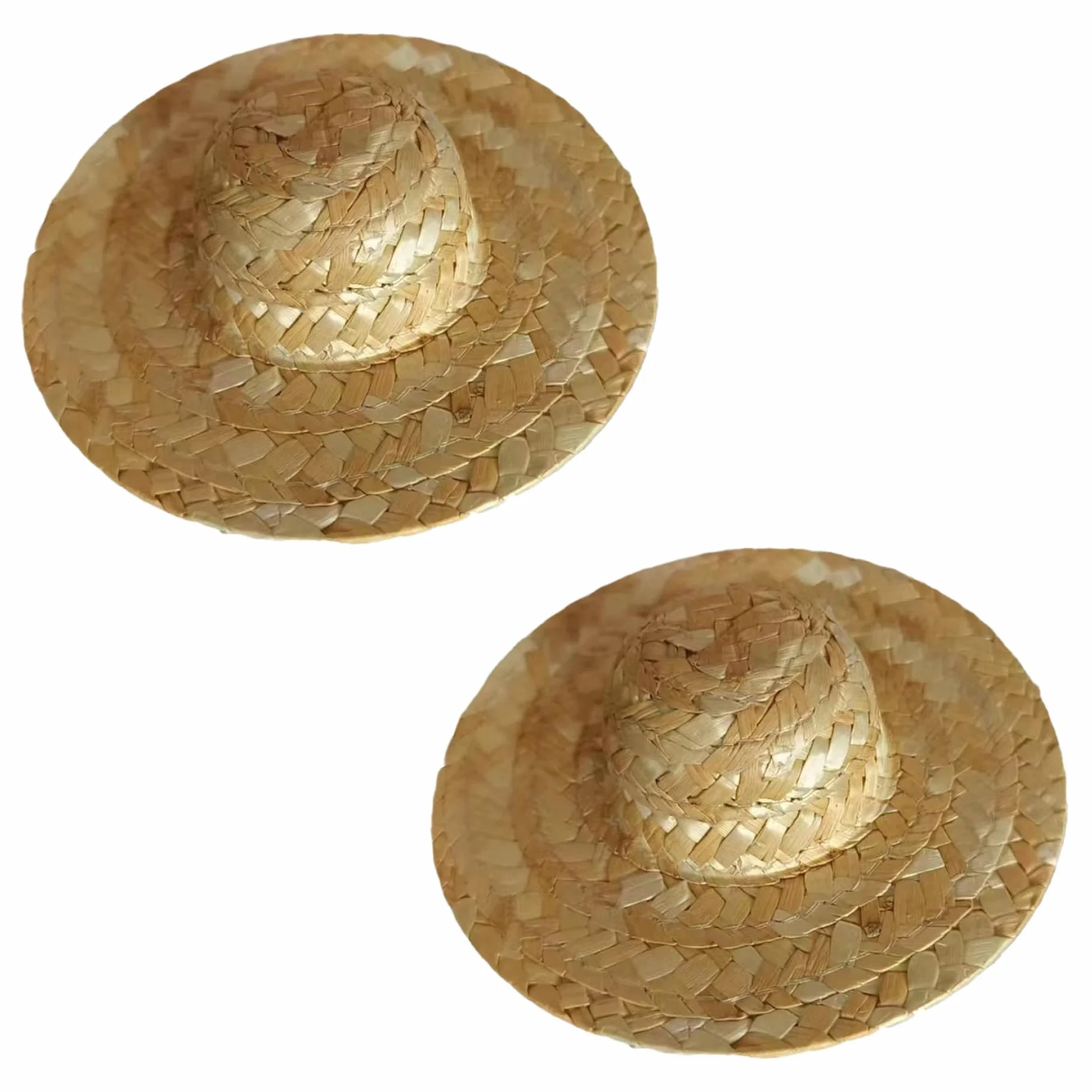 Mini Cappello di Paglia 2pcs 2x1 Pollici di Brim -Brim -Cappelli Intrecciati in Mini Cappelli da Mini di Paglia per Mestieri, Bottiglie di Vino, Decorazioni, Gioielli/Accessori per Bambole