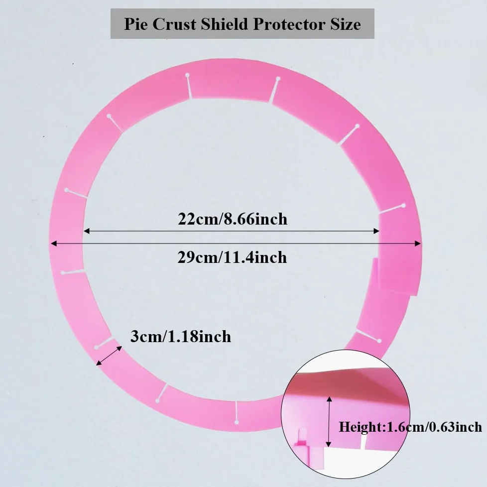 Protezioni regolabili per croste di torte, anello di copertura in silicone per torte da 20-29 cm, copertura protettiva per bordi (rosa, 1 pezzo)