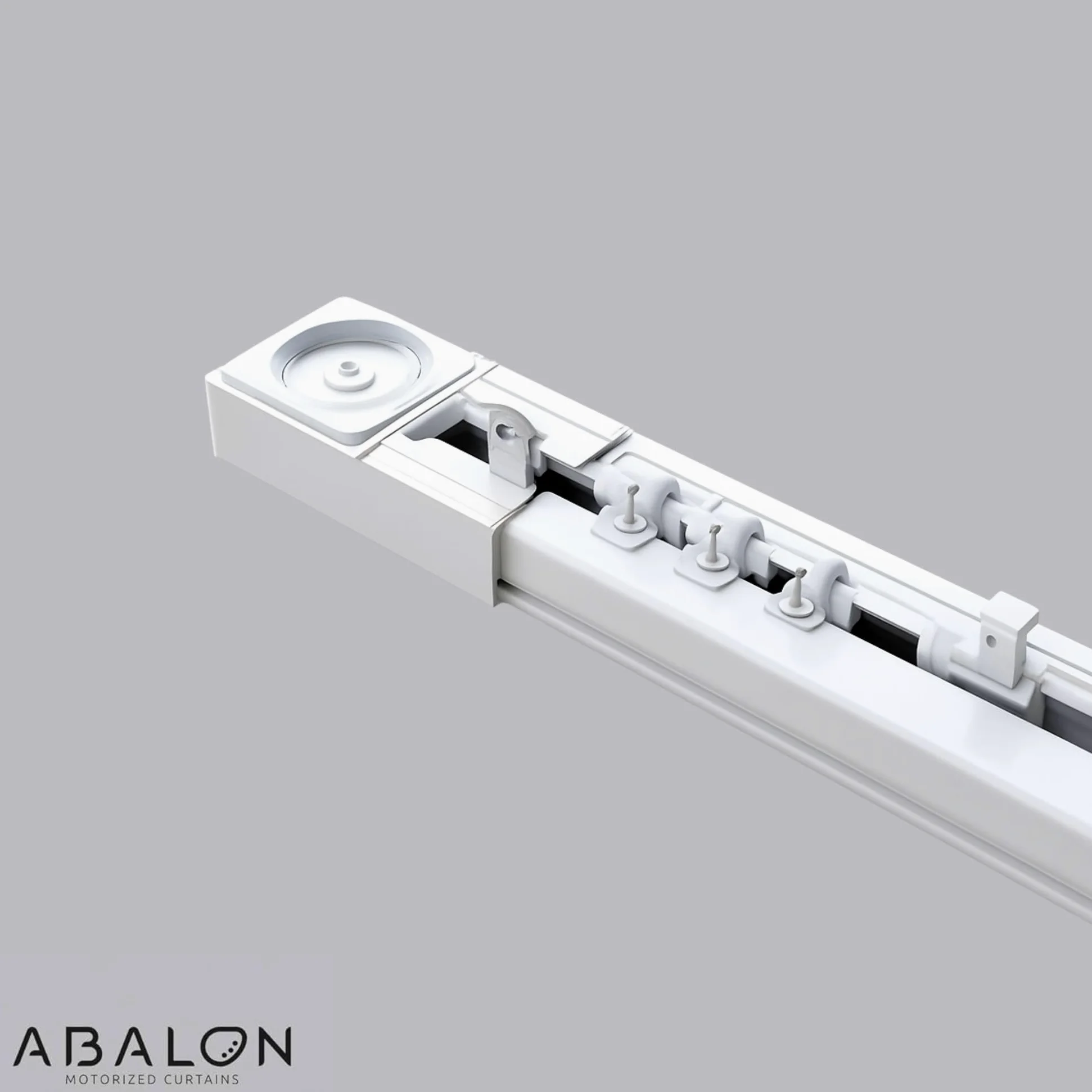 ABALON Binario Motorizzato per Tende, Motore WiFi Compatibile con Alexa, Google Home e App Mobile Tuya Smart, Telecomando, Larghezza fino a 3 metri, Bianco