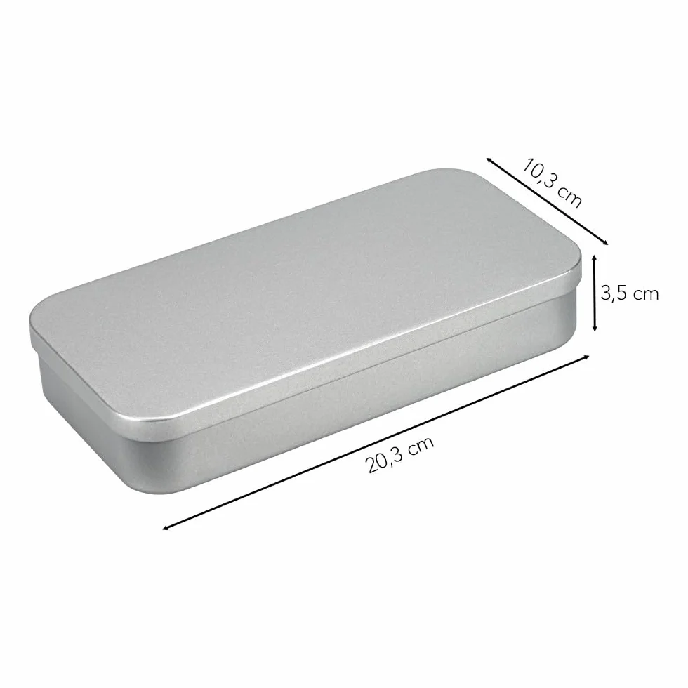 Ideen mit Herz Scatola portaoggetti in metallo con coperchio a cerniera, 20,3 x 10,3 x 3,5 cm, Confezione da 3