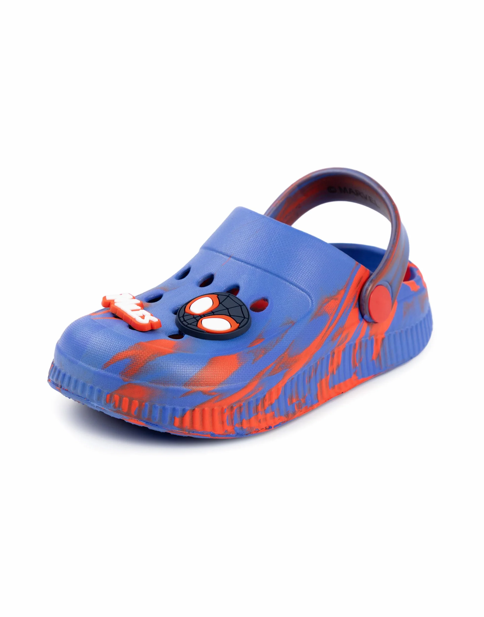 Marvel Zoccoli per Bambini Spidey e i Suoi Fantastici Amici in Blu e Rosso | Calzature Casual estive da Spiaggia | Design Ragnatela con Spidey e Miles | Scarpe Unisex per Bambini