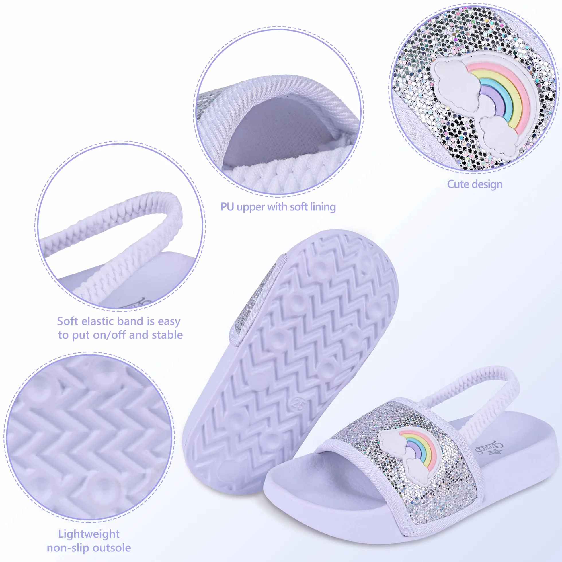 Youecci Ciabatte da Spiaggia per Bambini Pantofole da Bagno Ragazzi Ragazze Scarpe da Piscina Estive Sandali Unisex 20-31EU