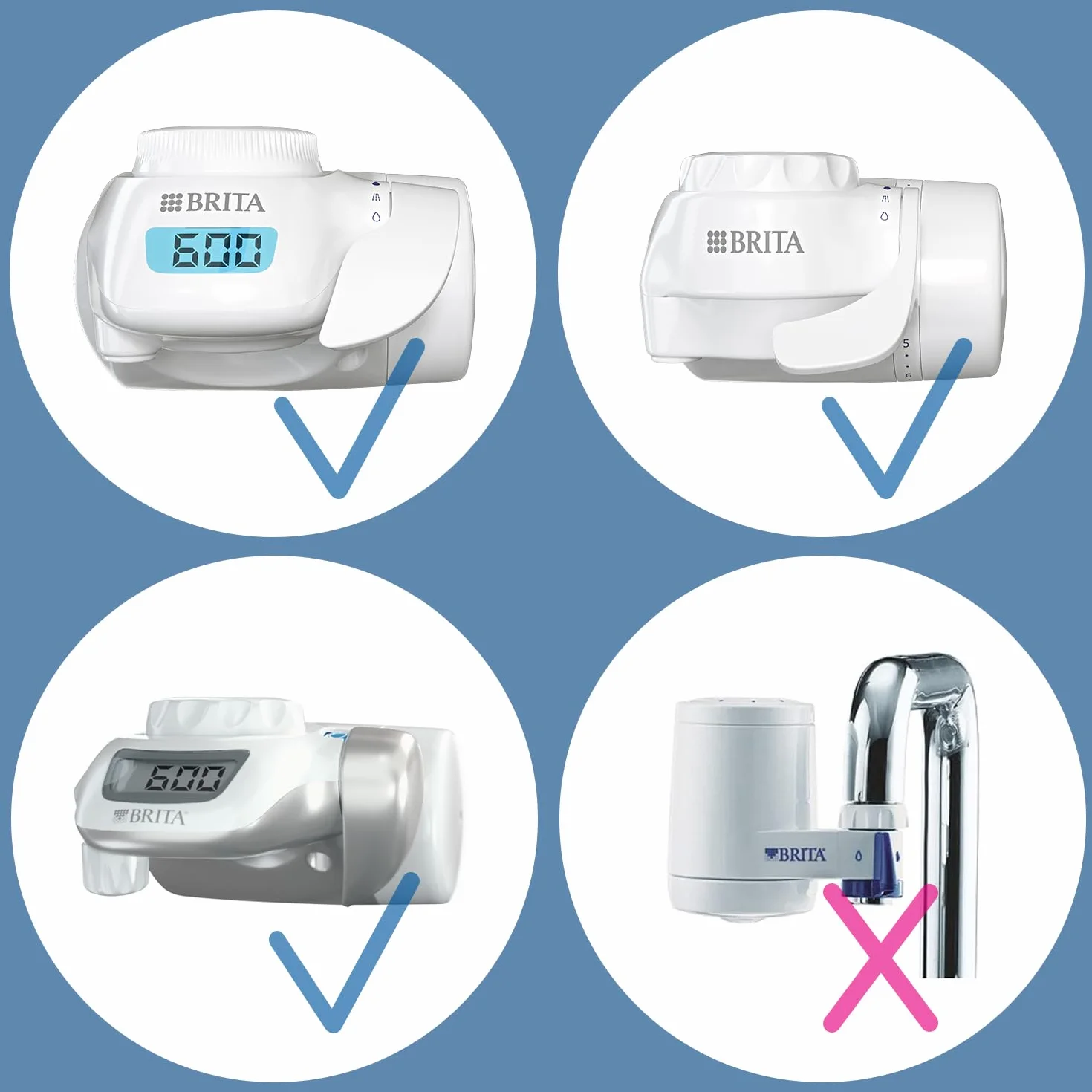 BRITA On Tap HF Pack 2, due cartucce filtranti acqua, ricambio filtro acqua compatibile