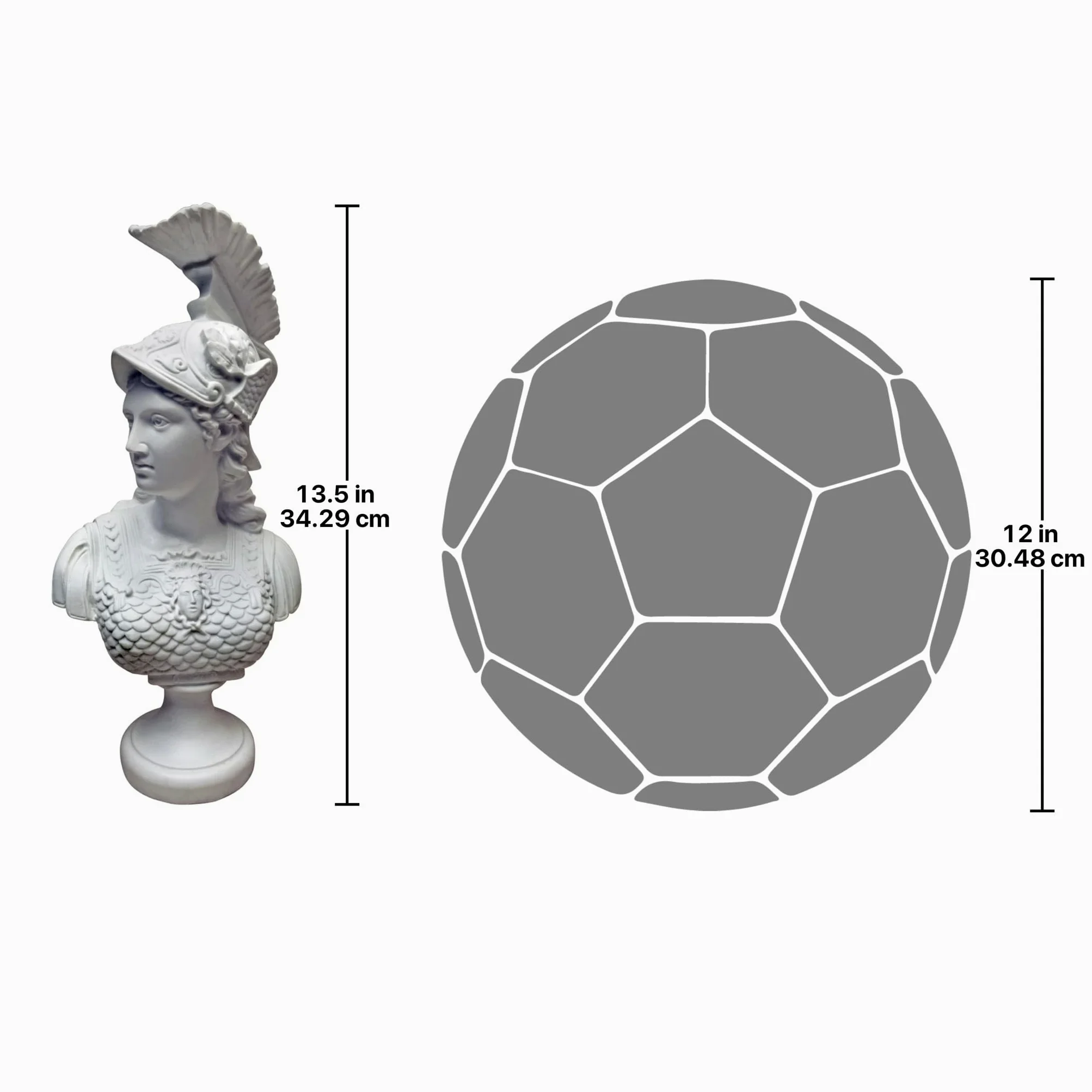 Design Toscano Minerva, dea Romana della Saggezza: Busto scolpito in Marmo-Resina Sintetico