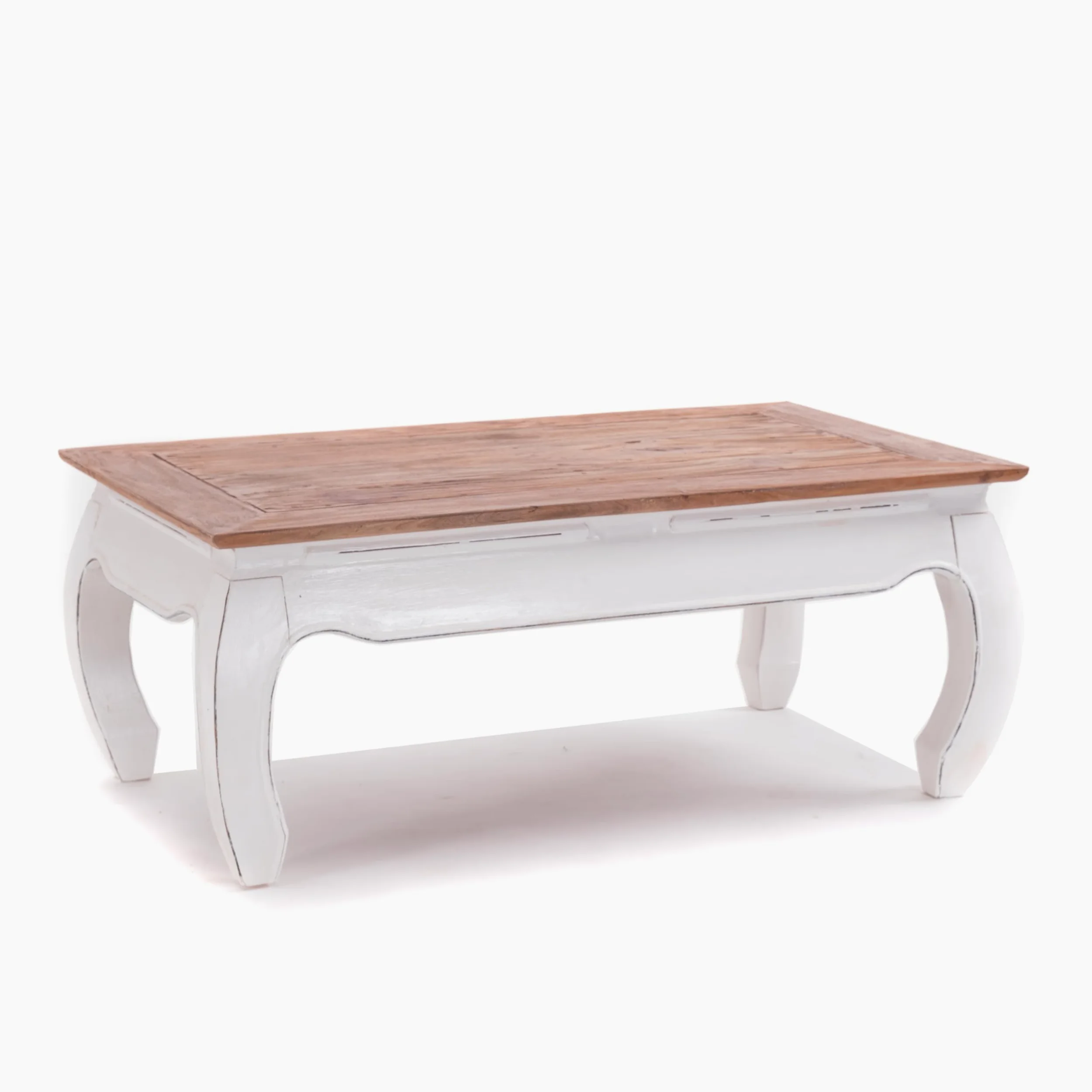 Tavolino da salotto in legno di mogano riciclato, design Opium East, 100 x 60 x 41 cm (larghezza x profondità x altezza)