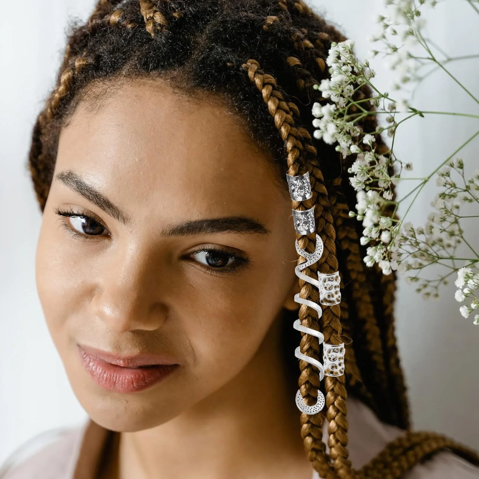 Accessori Capelli a Spirale in Argento 40 Pezzi per Festival Feste Matrimoni