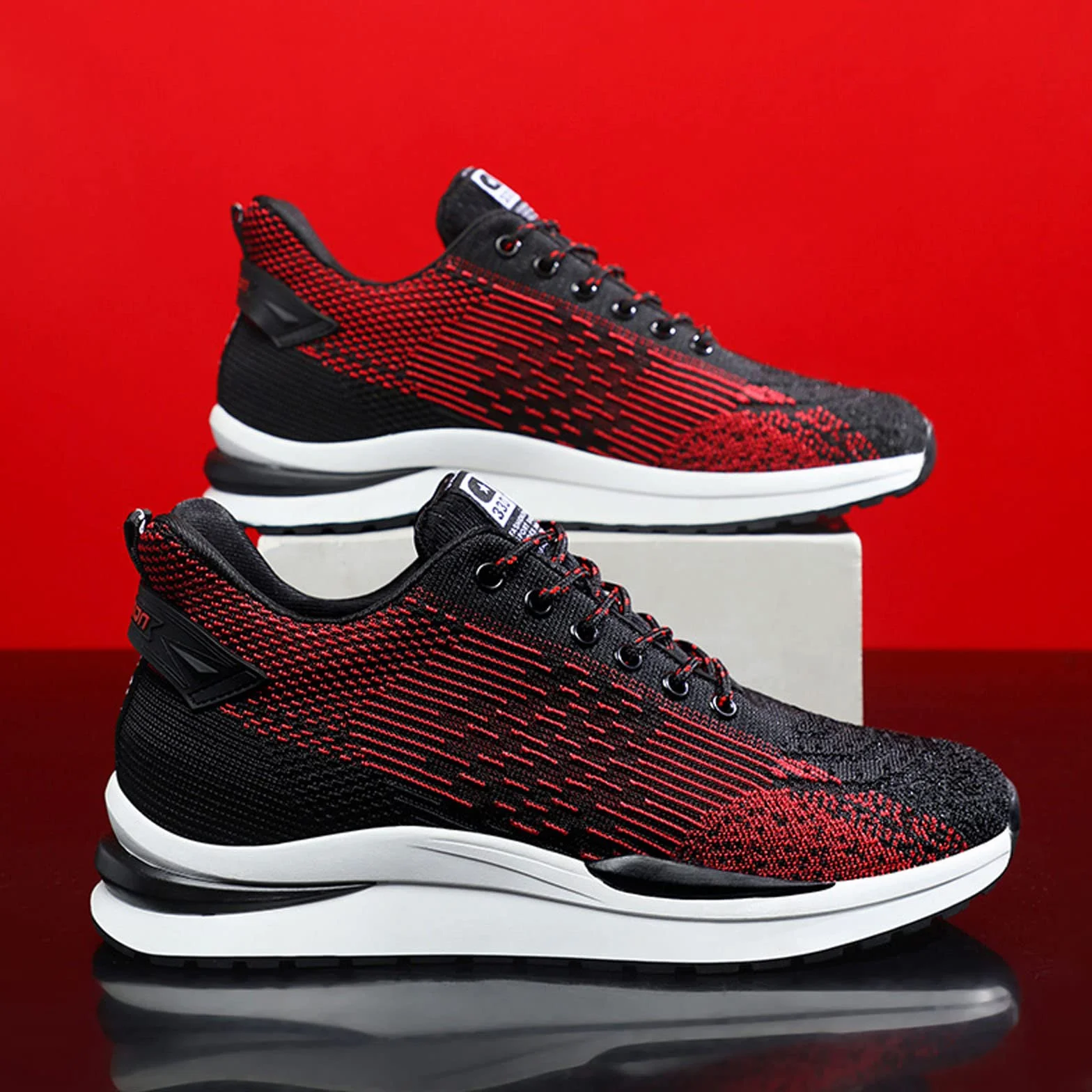 Scarpe da ginnastica da uomo, invisibili, con lacci, altezza regolabile, altezza 6 cm, tacco nascosto