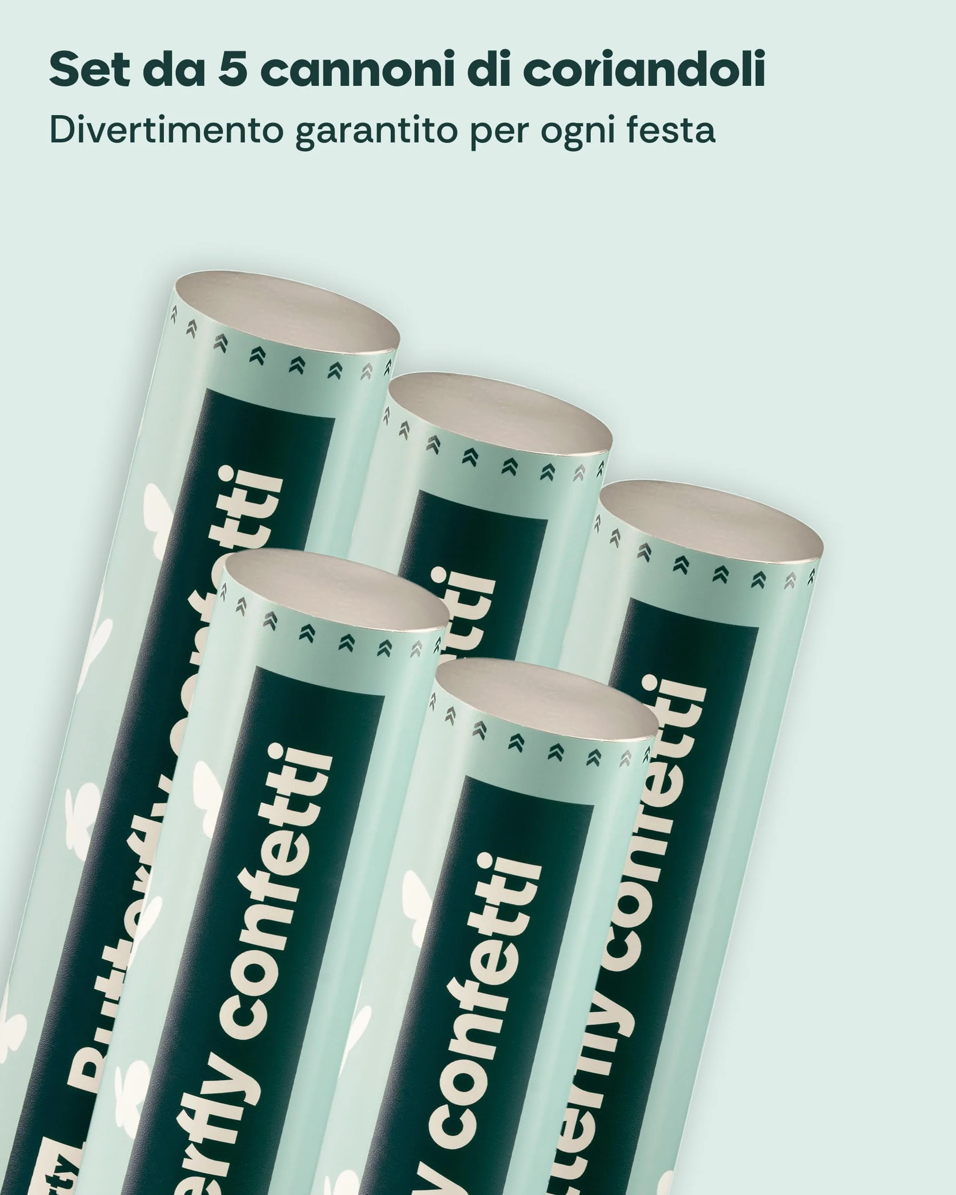 5 Cannoni Spara Coriandoli Farfalle Bianche - Carta Certificata FSC® - Biodegradabile e Sicuro - Perfetto per Matrimoni e Eventi Romantici