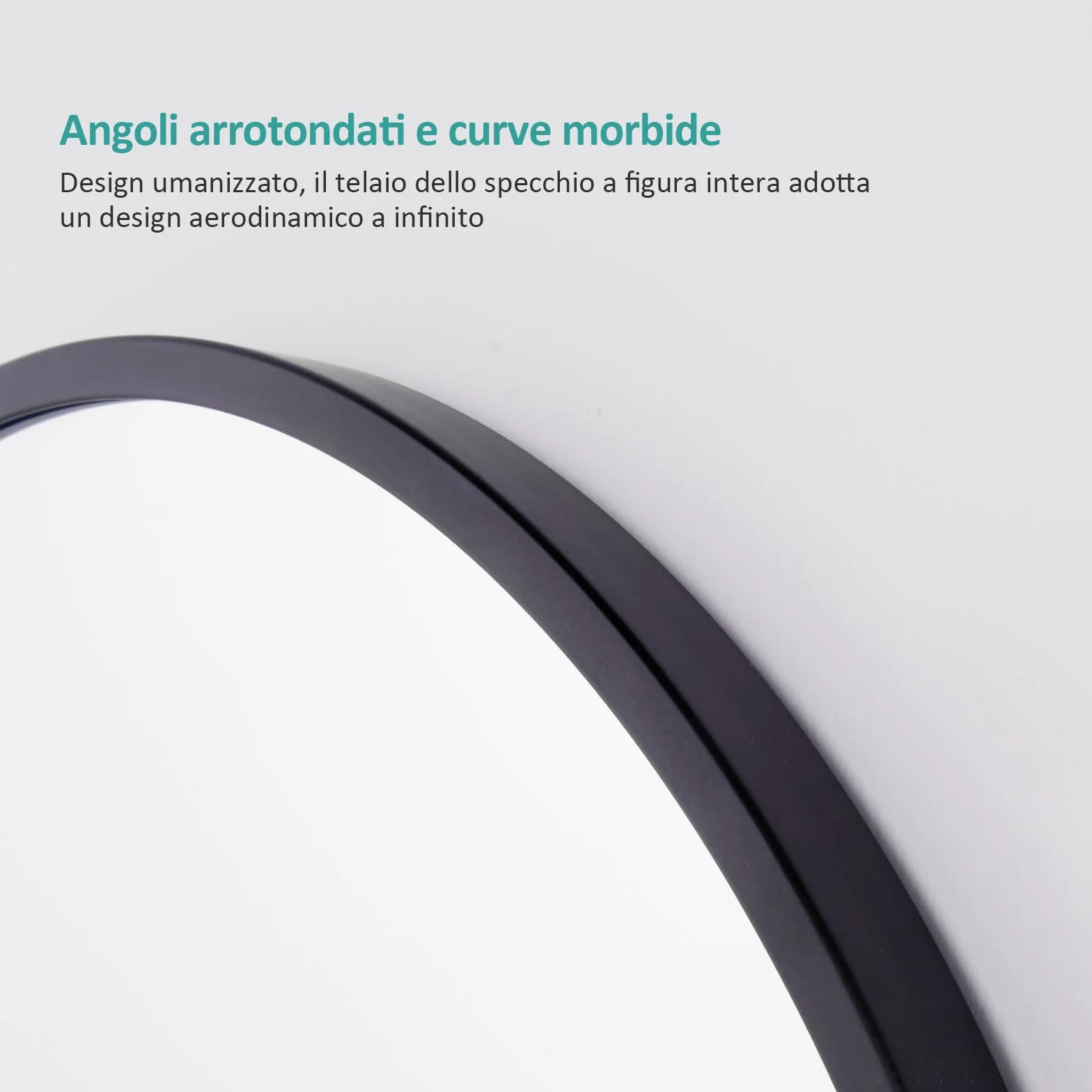 EMKE Specchio ad Arco da Terra, Nero, 140x40 cm, Grande Specchio a Figura Intera, da Appoggiare o da Fissare, Specchio da Parete, Ideale per Camera da Letto, Soggiorno o Ingresso