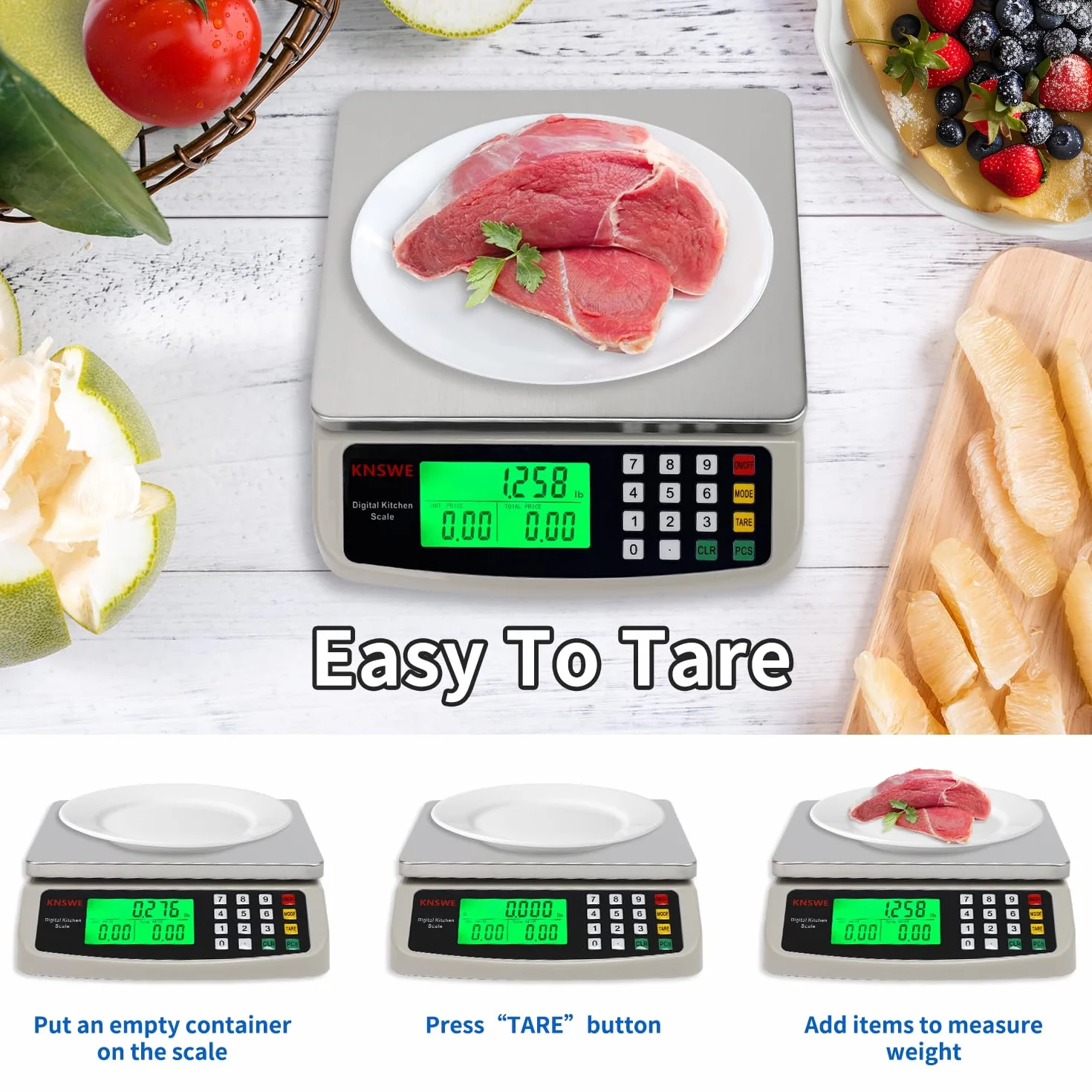 Bilancia Digitale Cucina Acciaio Inossidabile 40kg Bilancino Cibo Professionale per Alimenti Cottura Casa e Panifici Bilance Elettronica Contapezzi Alimentare con Funzione Tara Display LCD