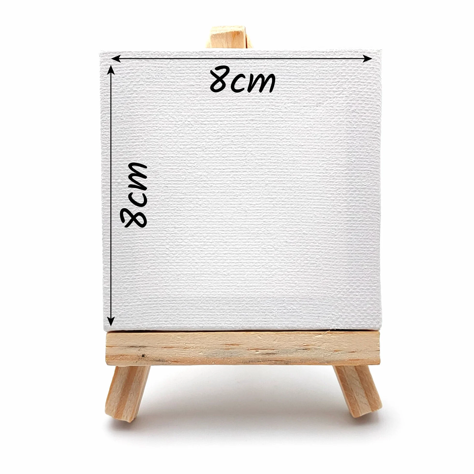 Mini Cavalletto in Legno con Tela 8x8 cm – Set per Pittura e Decorazione