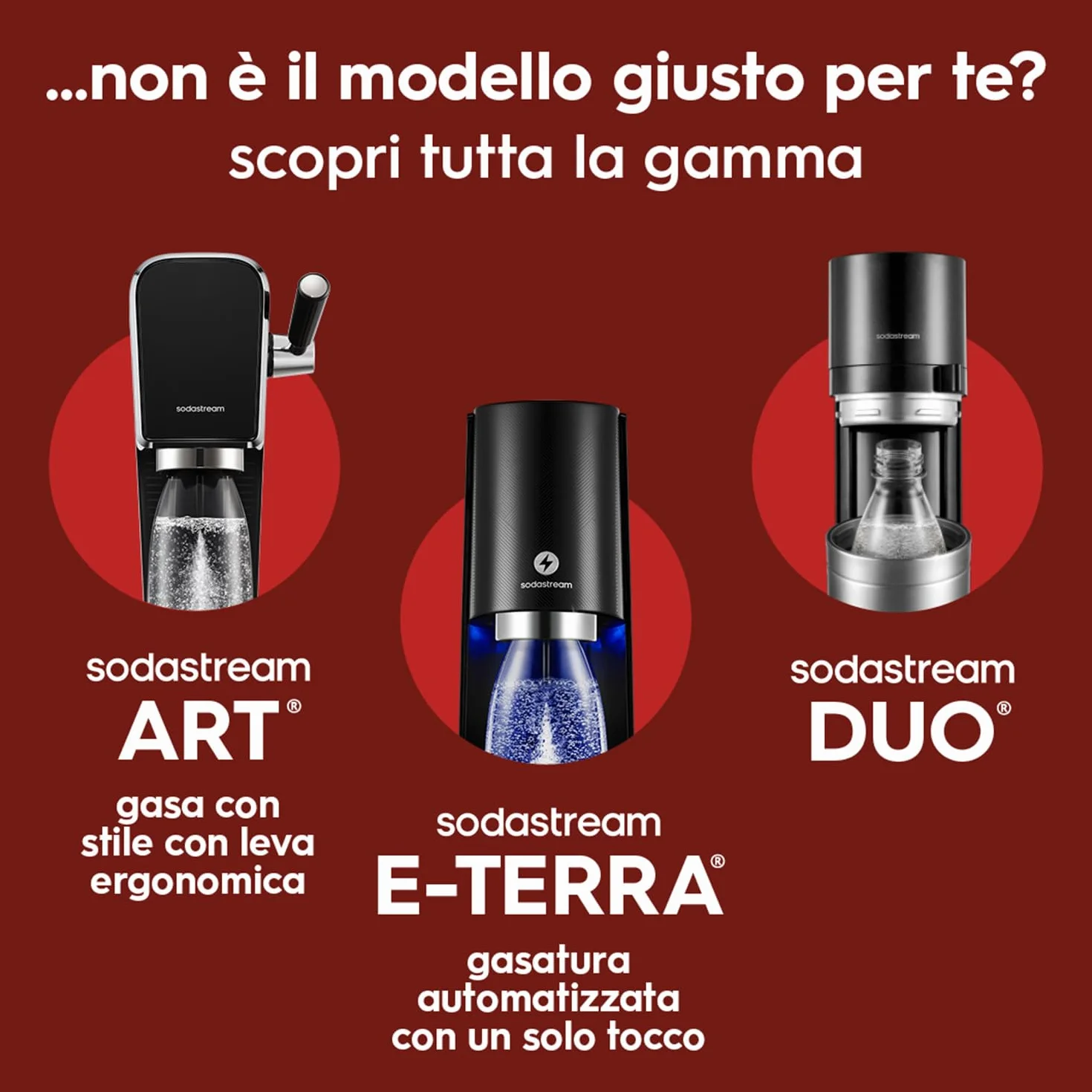 SodaStream Crystal Gasatore d’acqua CO₂ Quick Connect 60 L 2 bottiglie vetro 0,7 L nero