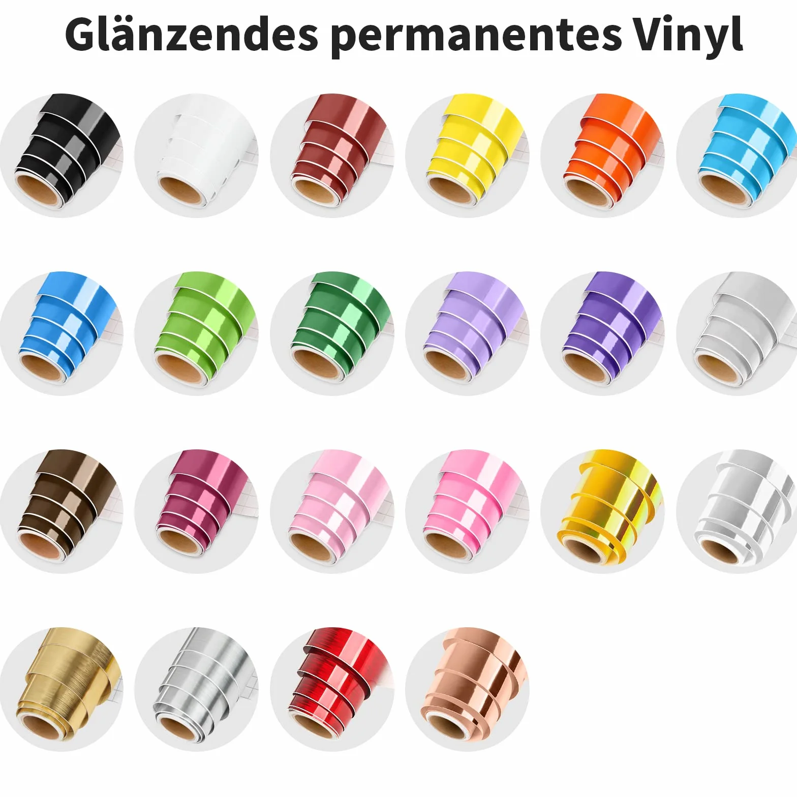 Lya Vinyl Vinile Adesivo Nero Lucido 30,5 x 152,4 cm per Cricut, Silhouette Cameo, Regali Fai Da Te, Tazza, Finestra, Ceramica, Plastica