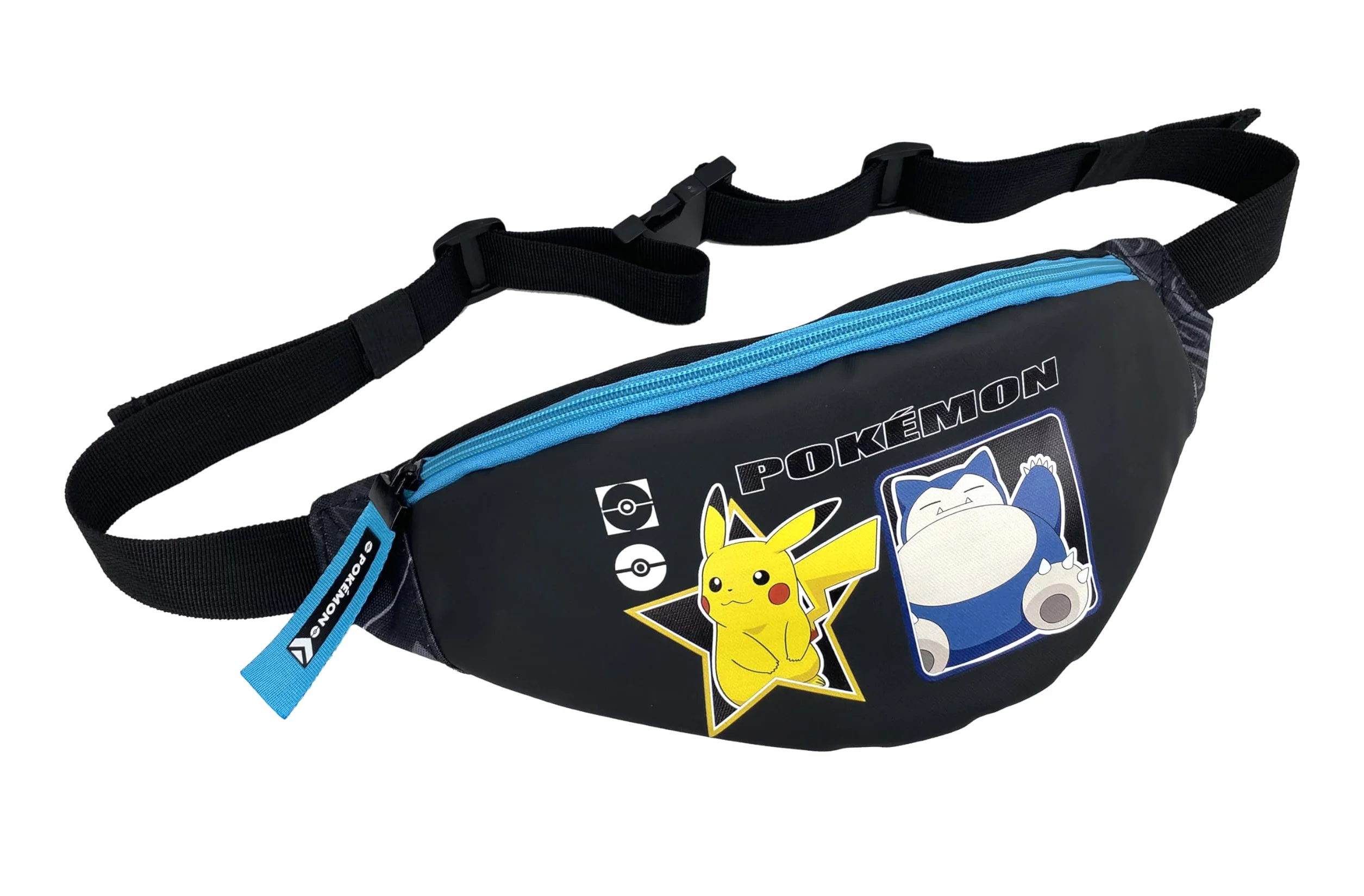 Marchi CyP- Pokémon- Marsupio, Geo, Borsa a tracolla, Colore nero, Unisex, Prodotto ufficiale