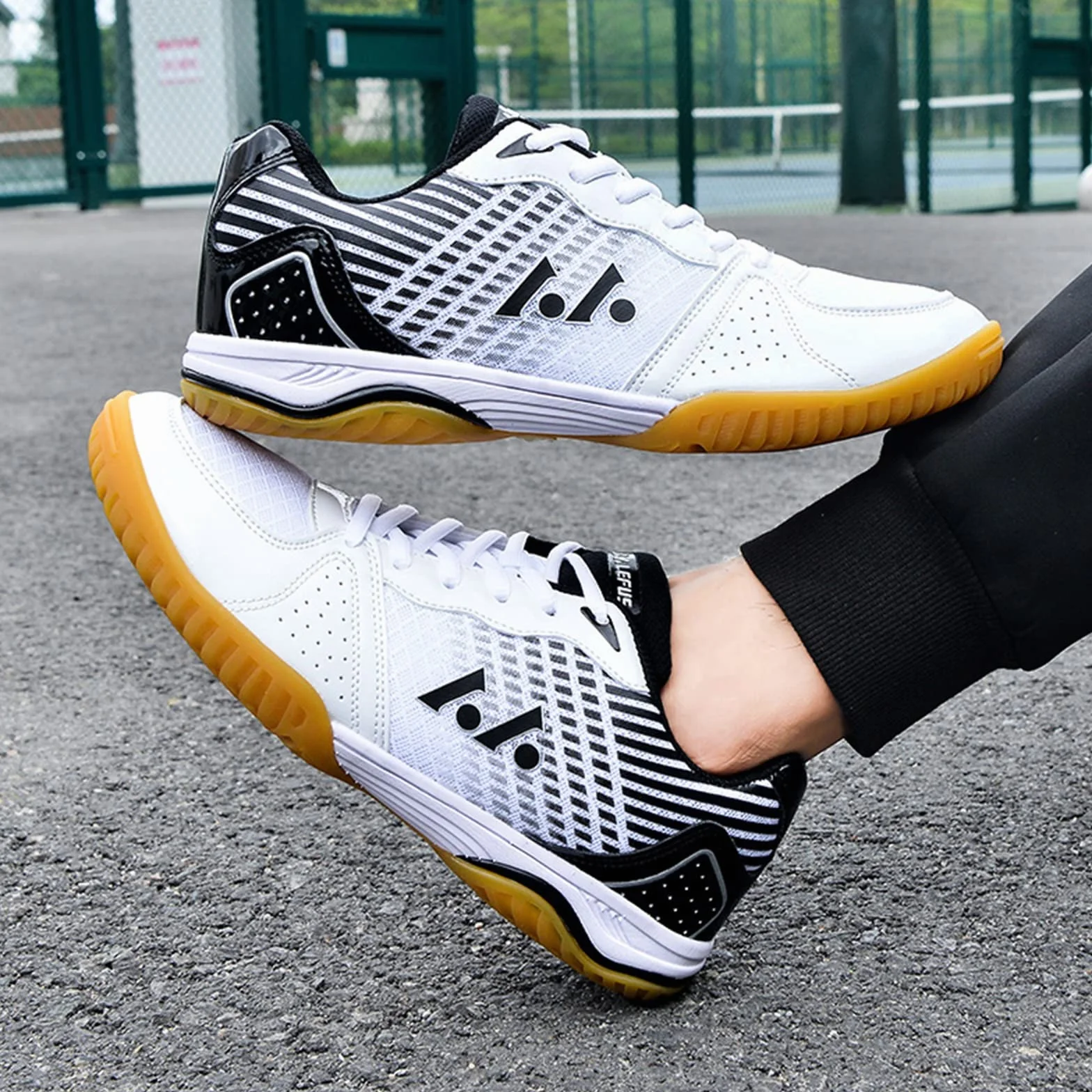 JiuQing Scarpe da ping pong da uomo traspiranti indoor fitness badminton
