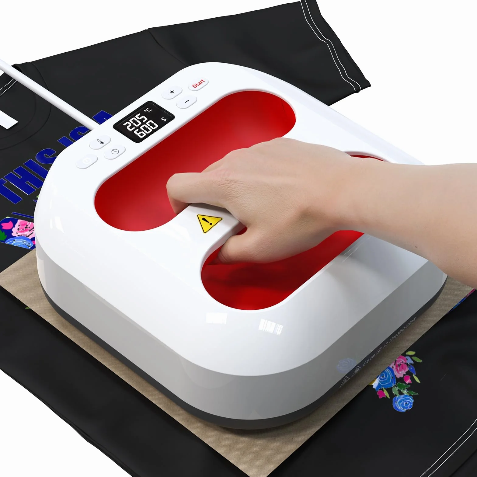 Pressa a Caldo per Magliette 22.8cmx22.8cm Portatile Termopressa Heat Press Machine per T-Shirt Trasferimento Termico